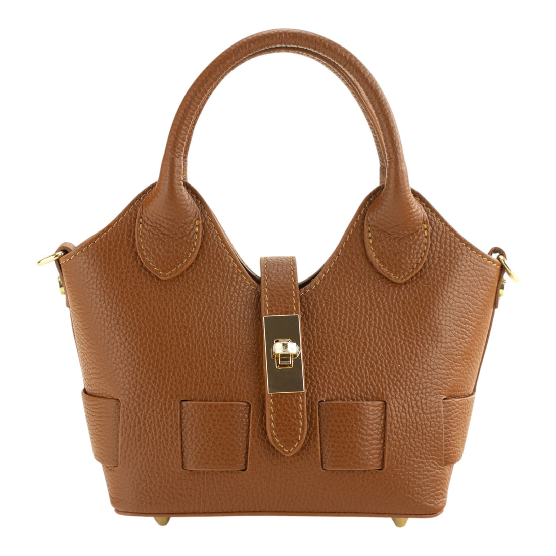 Bolso en Piel Pregato Piccolo tape Camel - KimondoShop