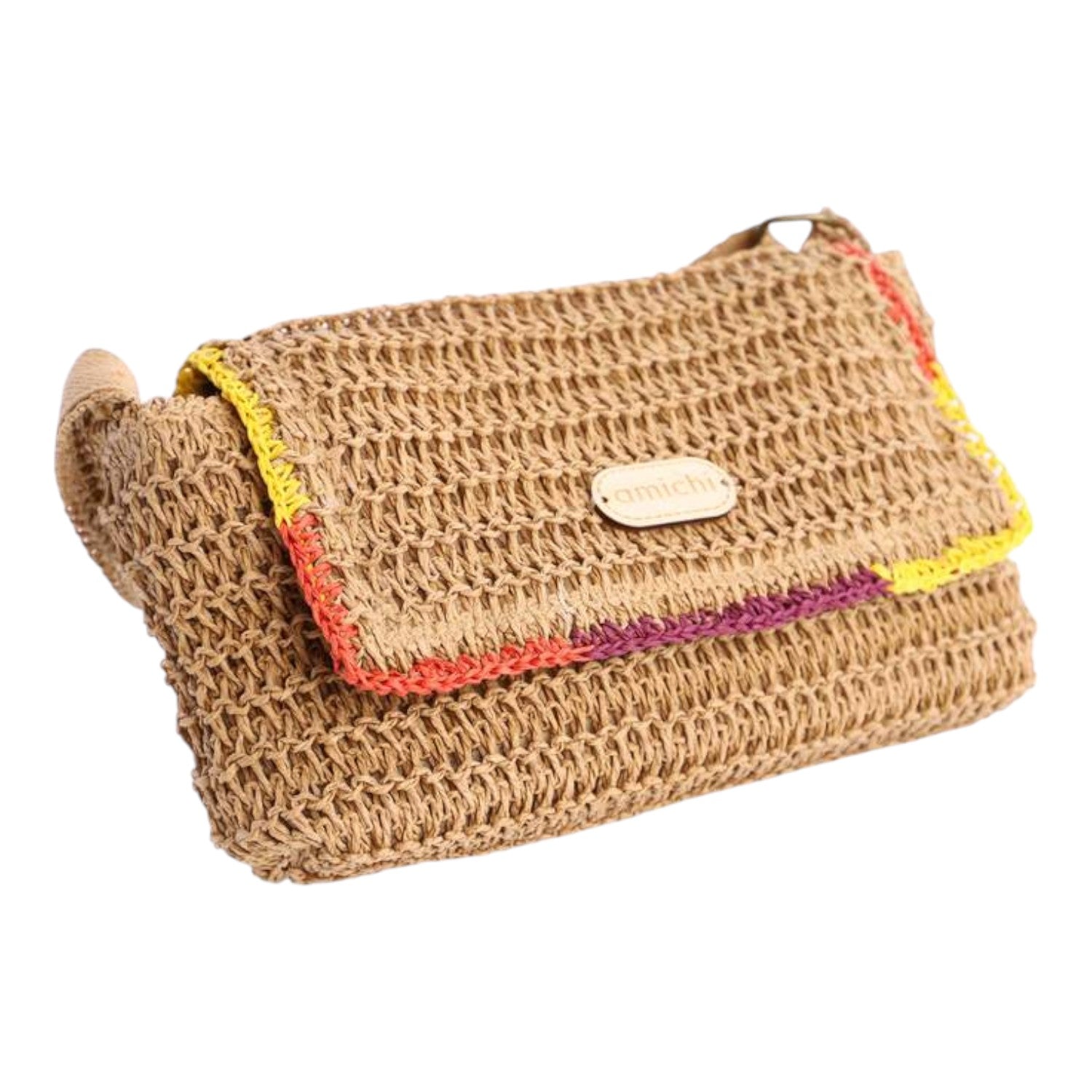 Bandolera Amichi rafia Forge Marrón - KimondoShop