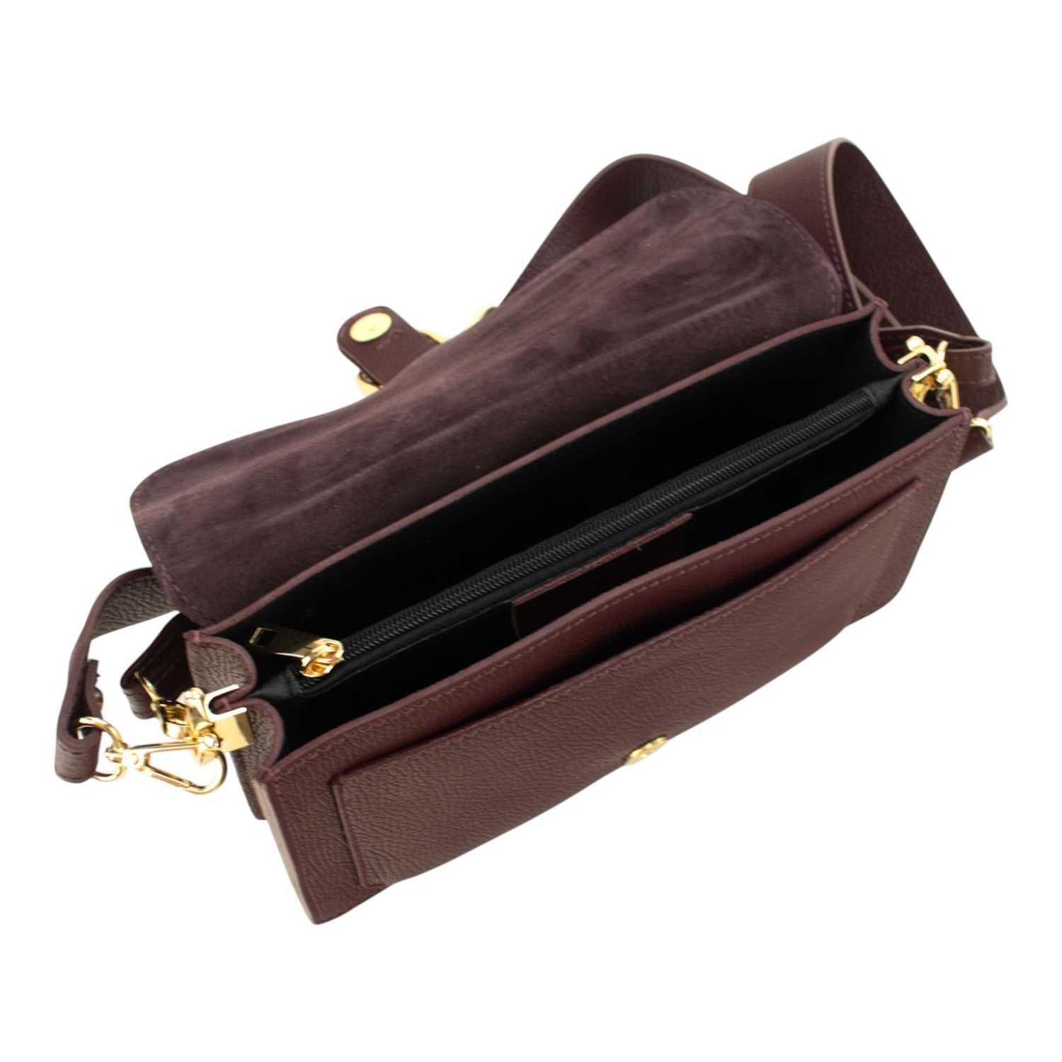 Bandolera Piel Pregato Fíbula Ante Burdeos - KimondoShop