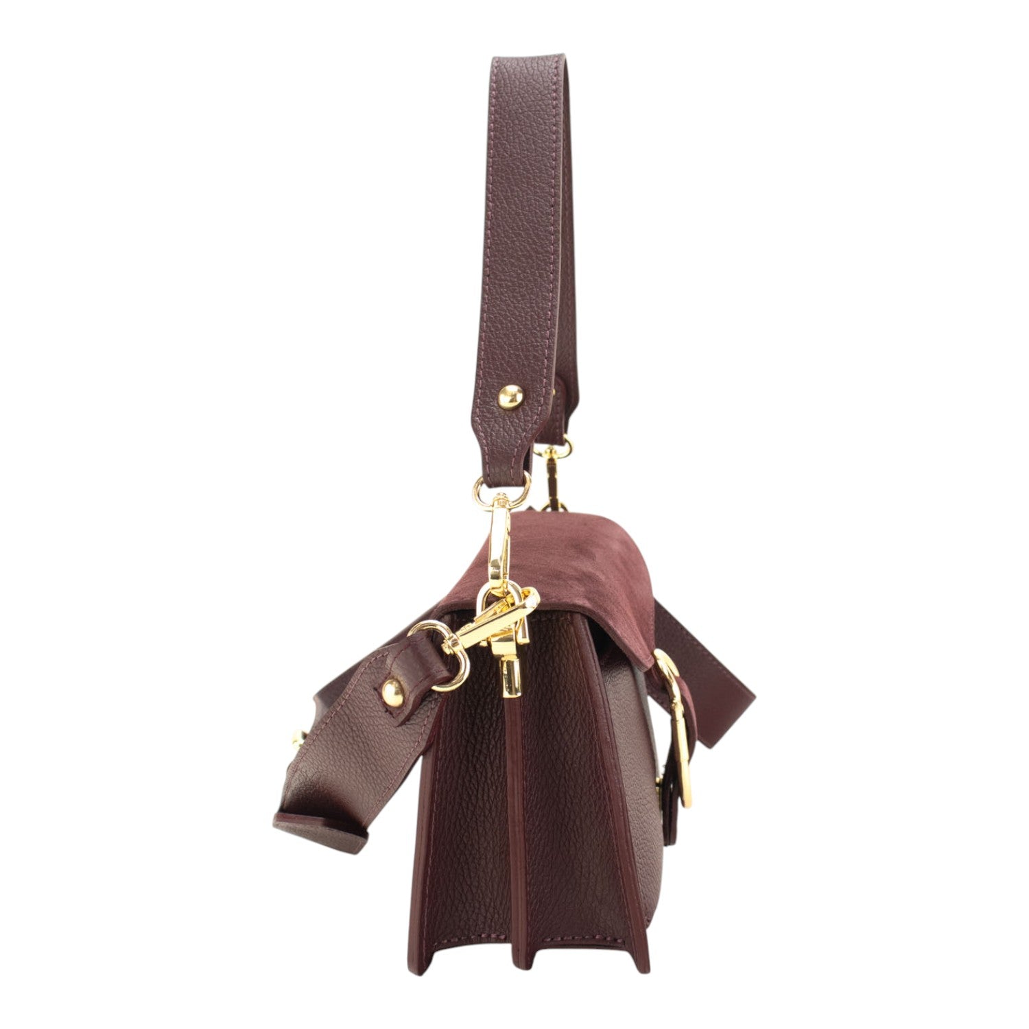 Bandolera Piel Pregato Fíbula Ante Burdeos - KimondoShop