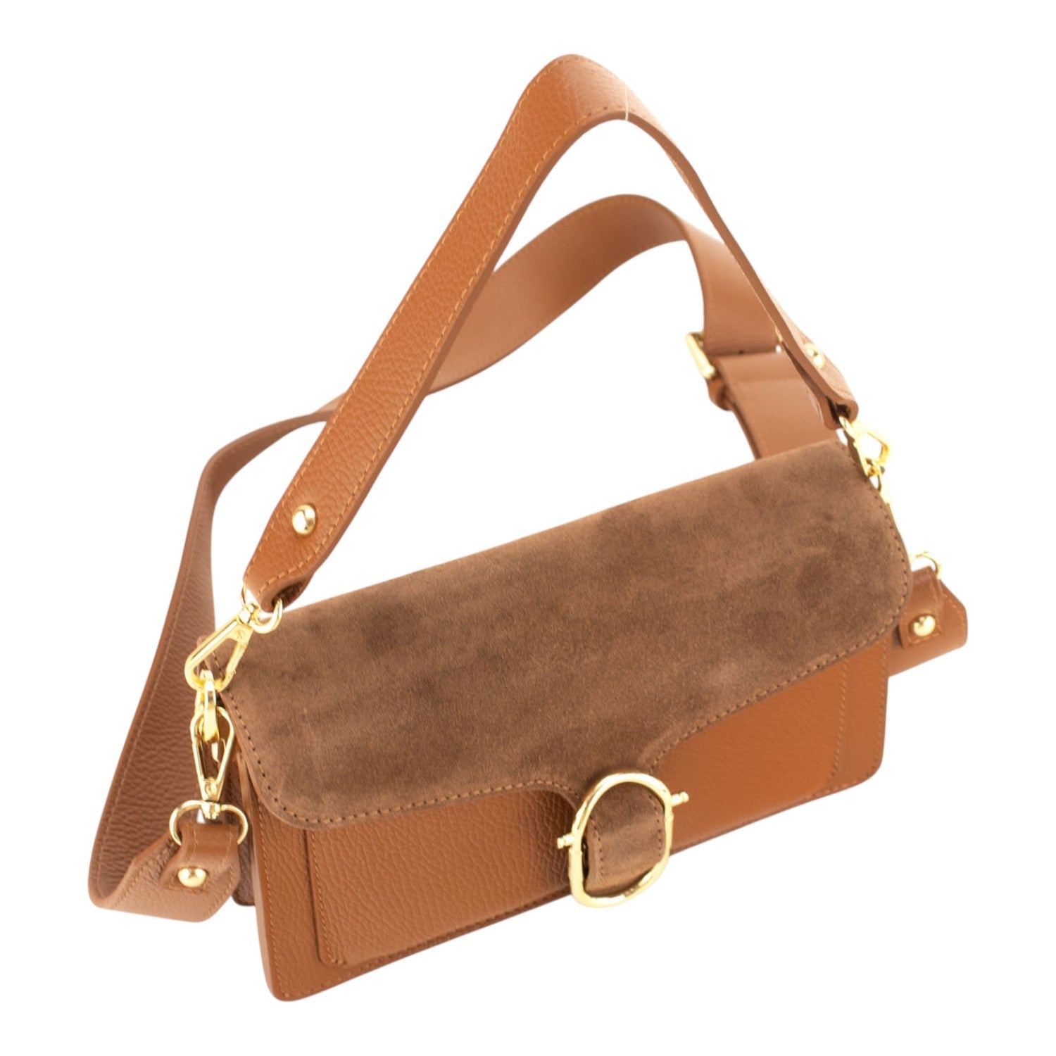 Bandolera Piel Pregato Fíbula Ante Camel - KimondoShop