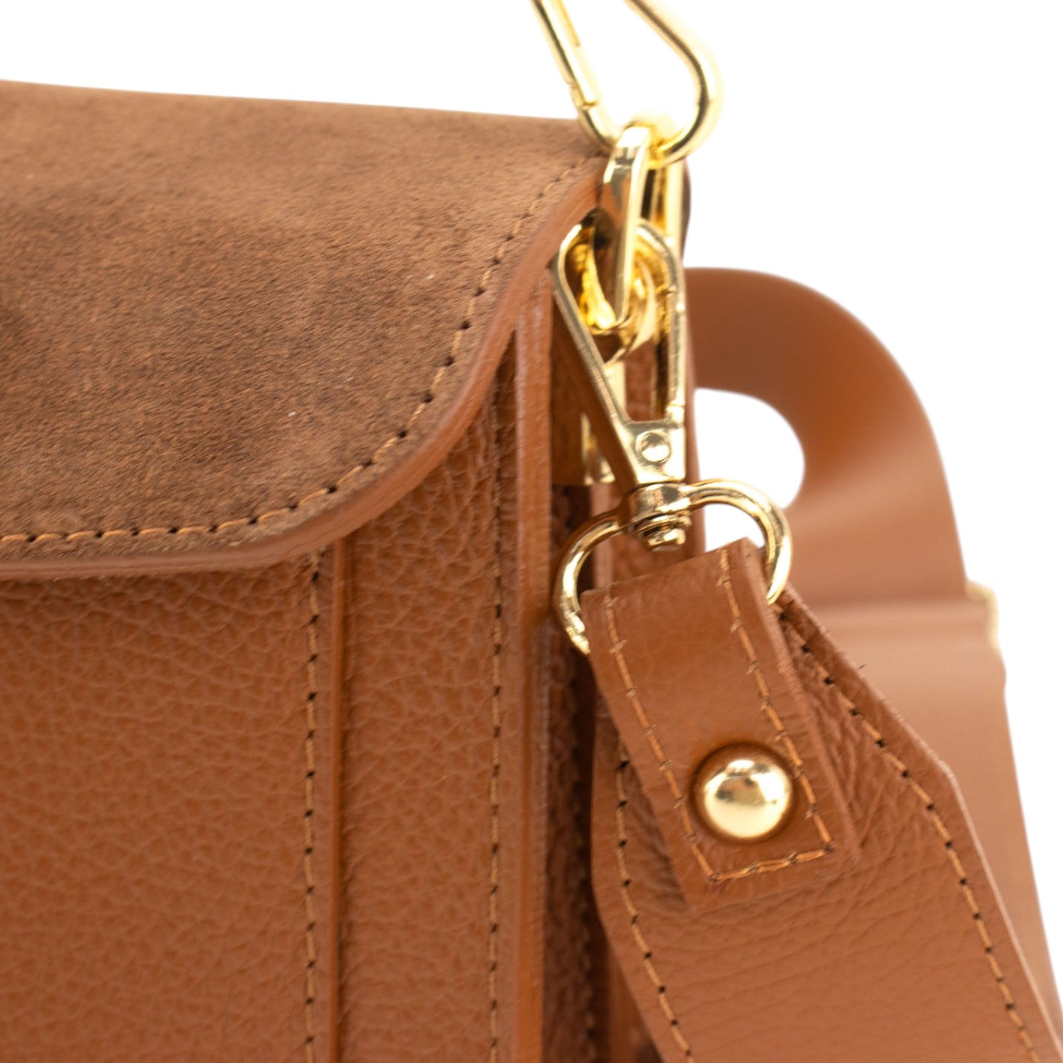 Bandolera Piel Pregato Fíbula Ante Camel - KimondoShop