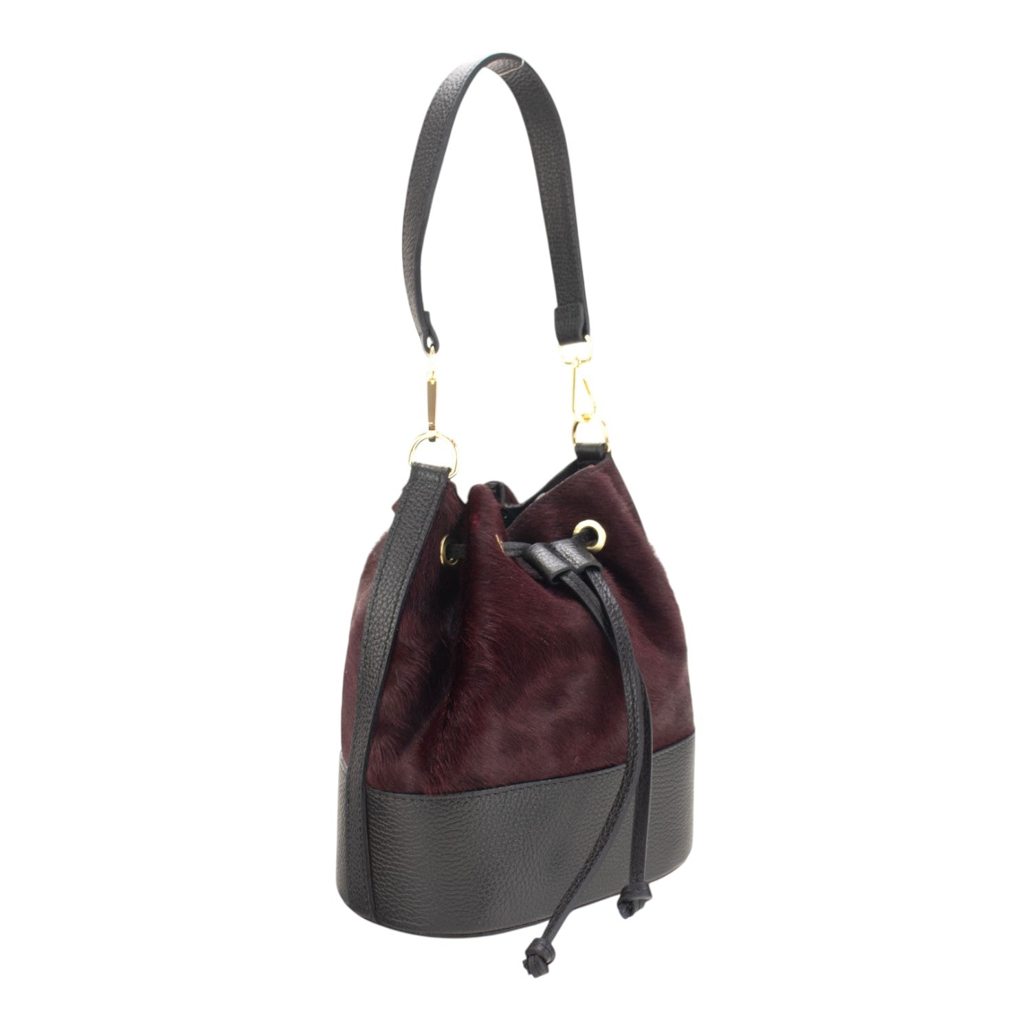Bolso bombonera en Piel Pregato Ayra Burdeos - KimondoShop