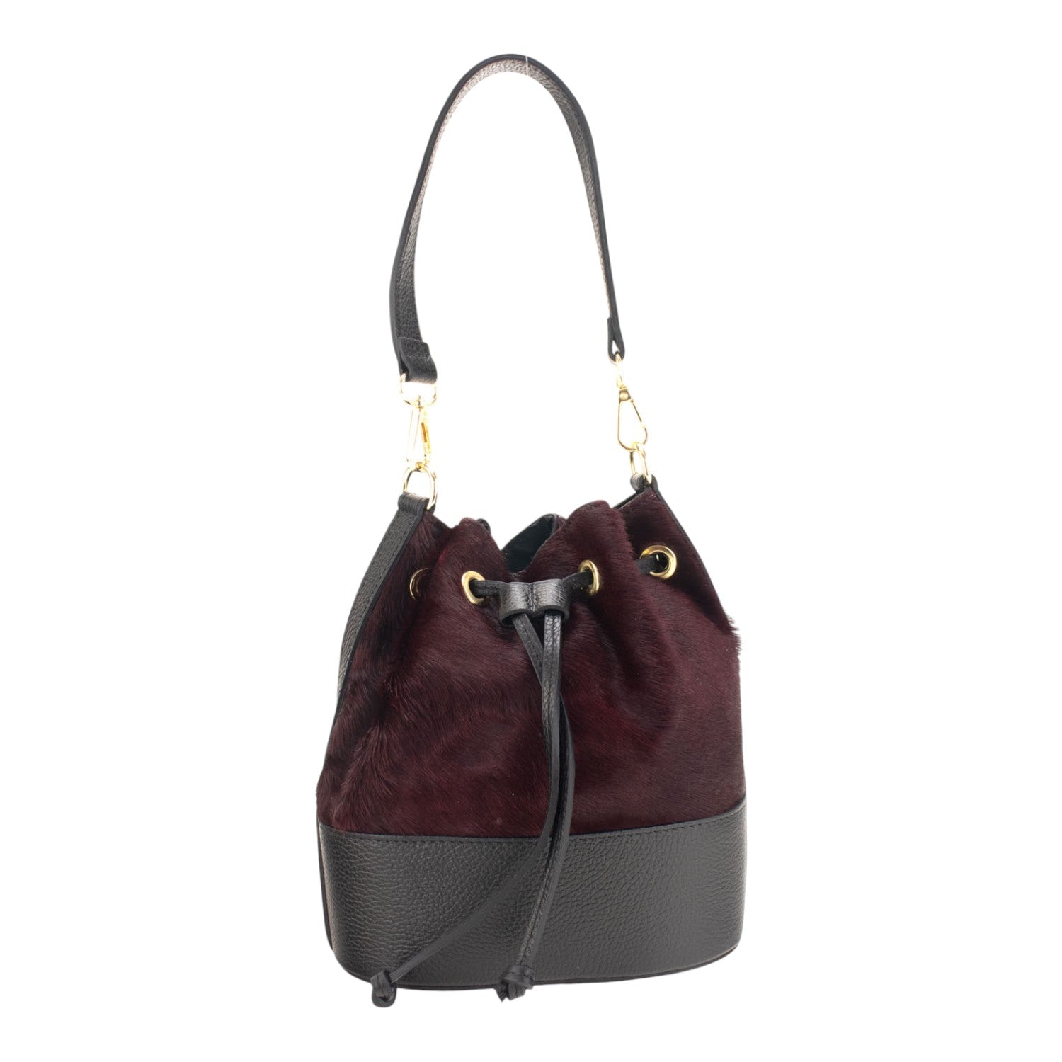 Bolso bombonera en Piel Pregato Ayra Burdeos - KimondoShop