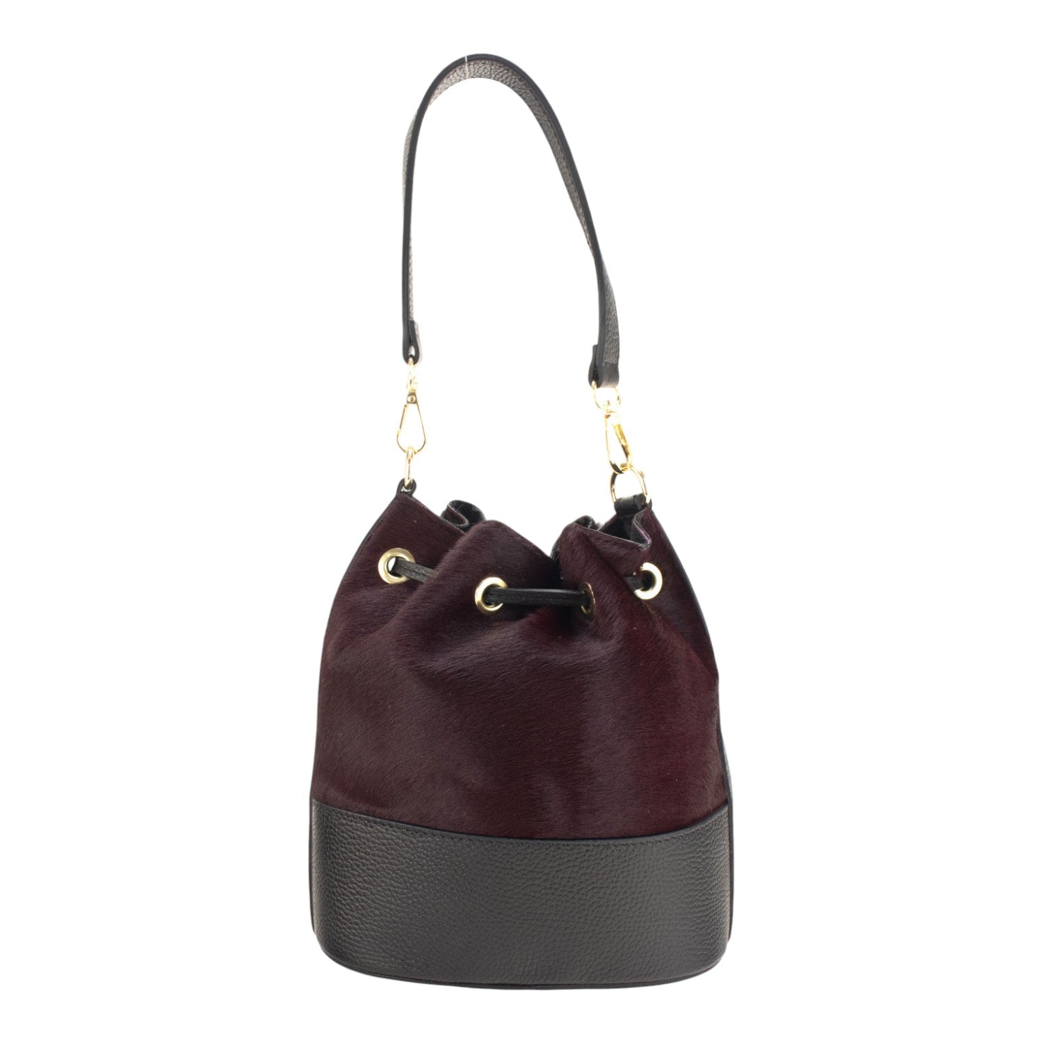Bolso bombonera en Piel Pregato Ayra Burdeos - KimondoShop