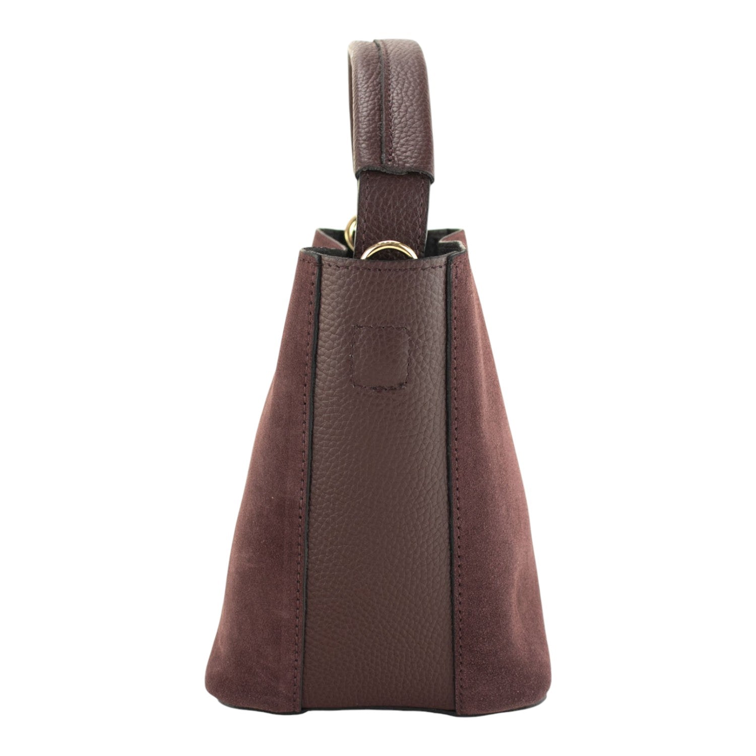 Bolso bucket en Piel Pregato Alessia Ante Granate - KimondoShop
