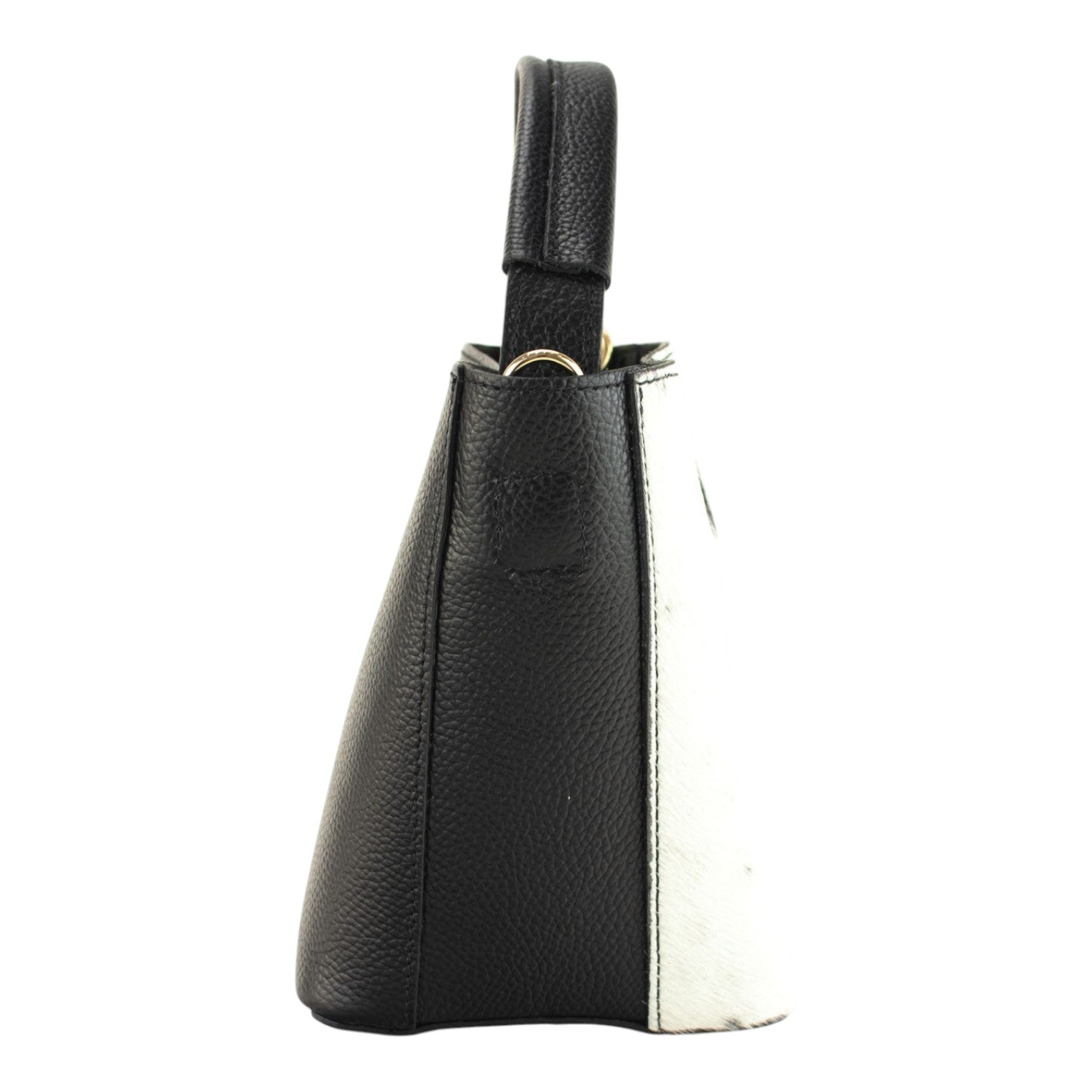 Bolso bucket en Piel Pregato Alessia Premium Cow Black - KimondoShop