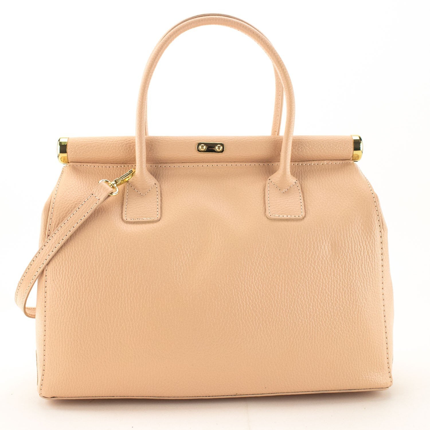 Bolso de mano en Piel Pregato Classic Rosa Salmón - KimondoShop