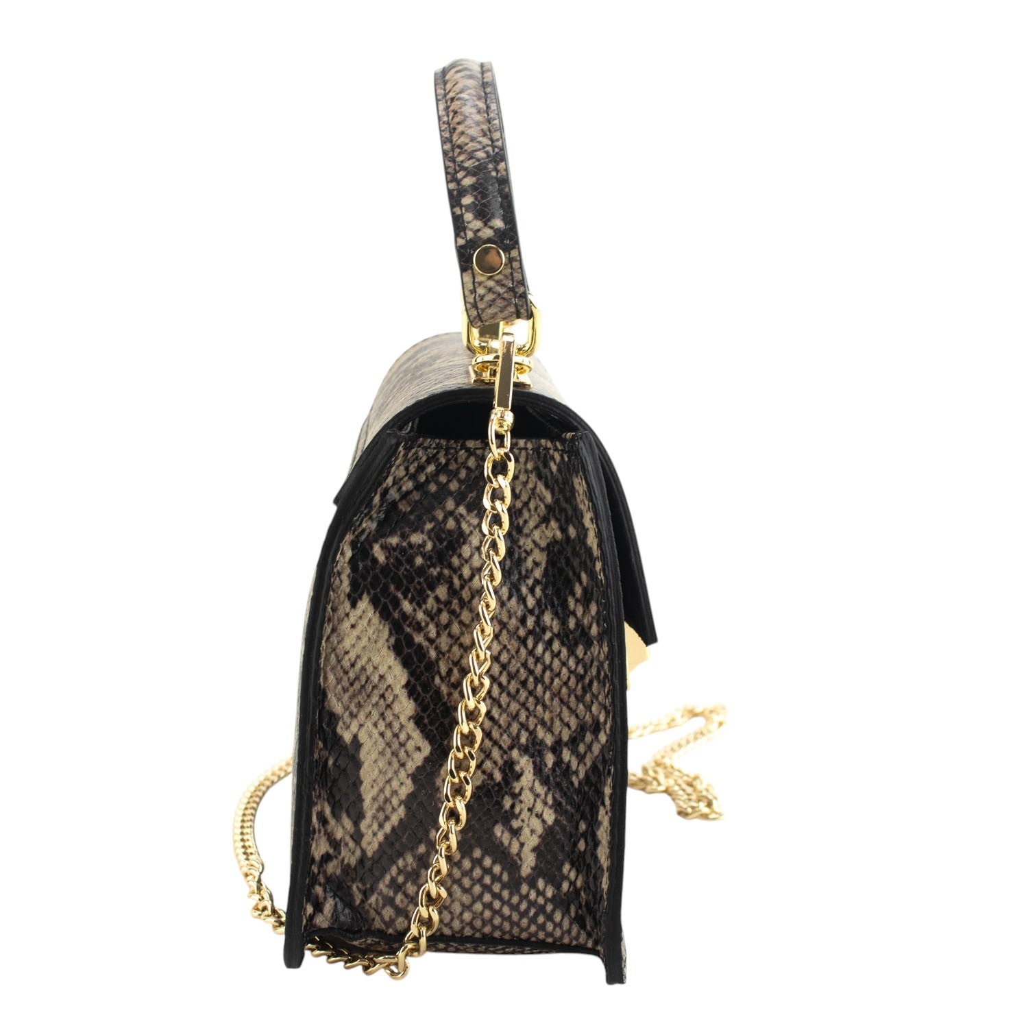 Bolso de mano Piel Pregato Gekko Marrón Dorado - KimondoShop