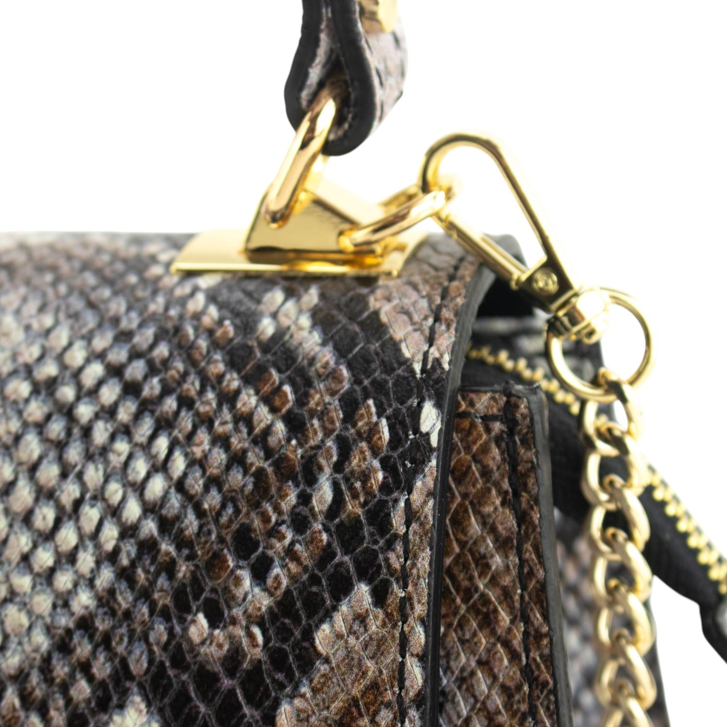 Bolso de mano Piel Pregato Gekko Marrón Gris - KimondoShop
