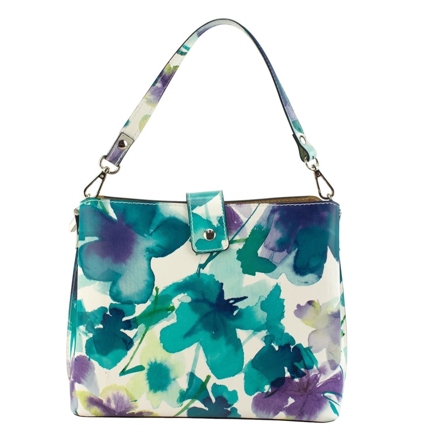 Bolso de Piel Pregato Eterea Acuarela Azules - KimondoShop
