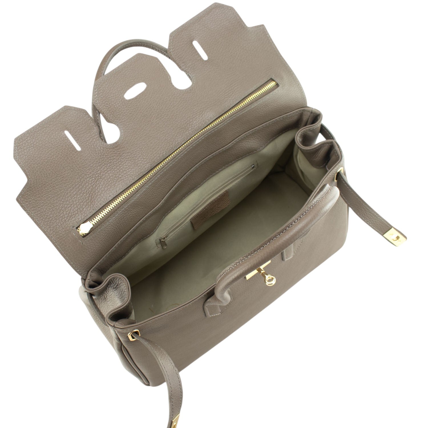 Bolso de Piel Pregato Juliette Taupe - KimondoShop