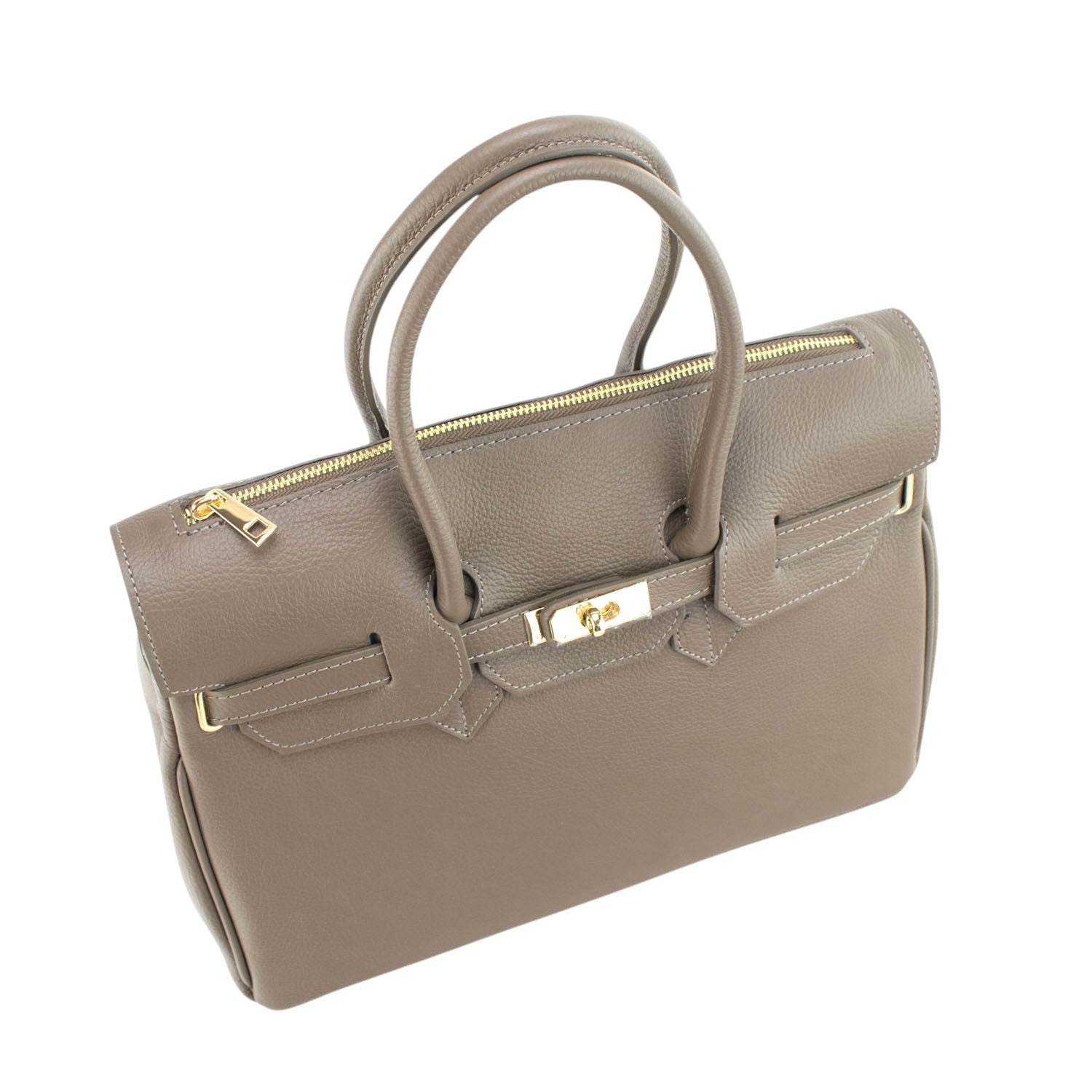 Bolso de Piel Pregato Juliette Taupe - KimondoShop