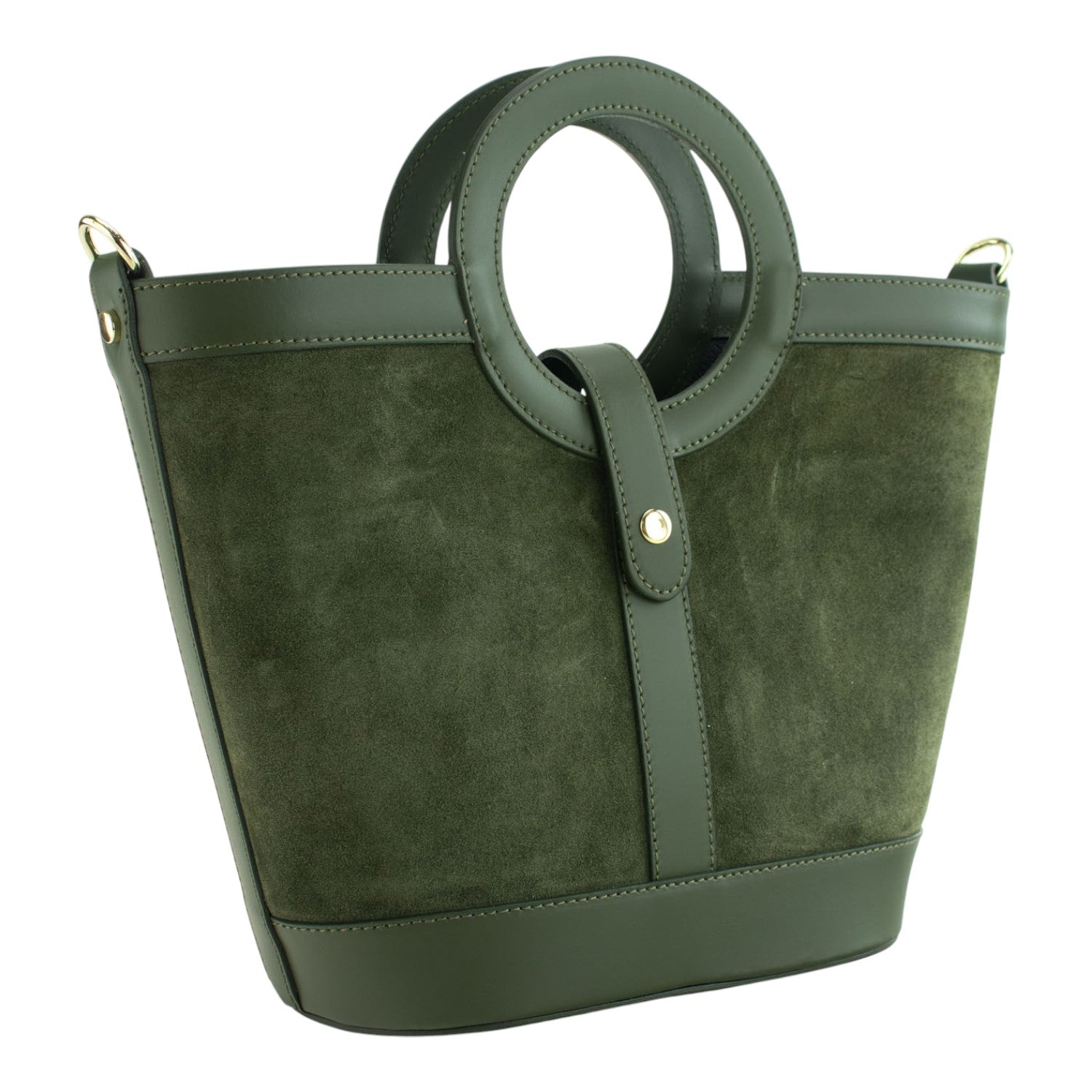 Bolso en piel Pregato Armonia Ante Verde - KimondoShop