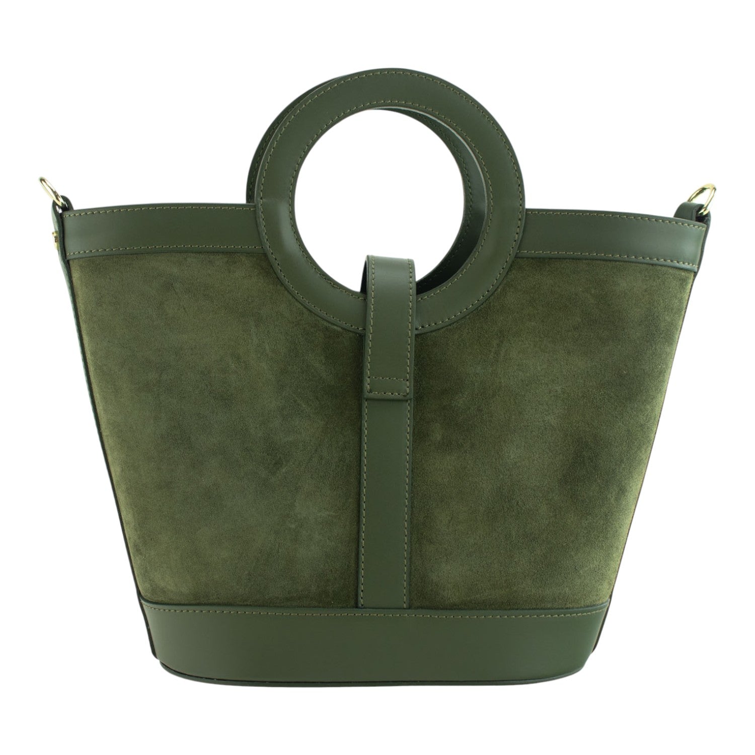 Bolso en piel Pregato Armonia Ante Verde - KimondoShop