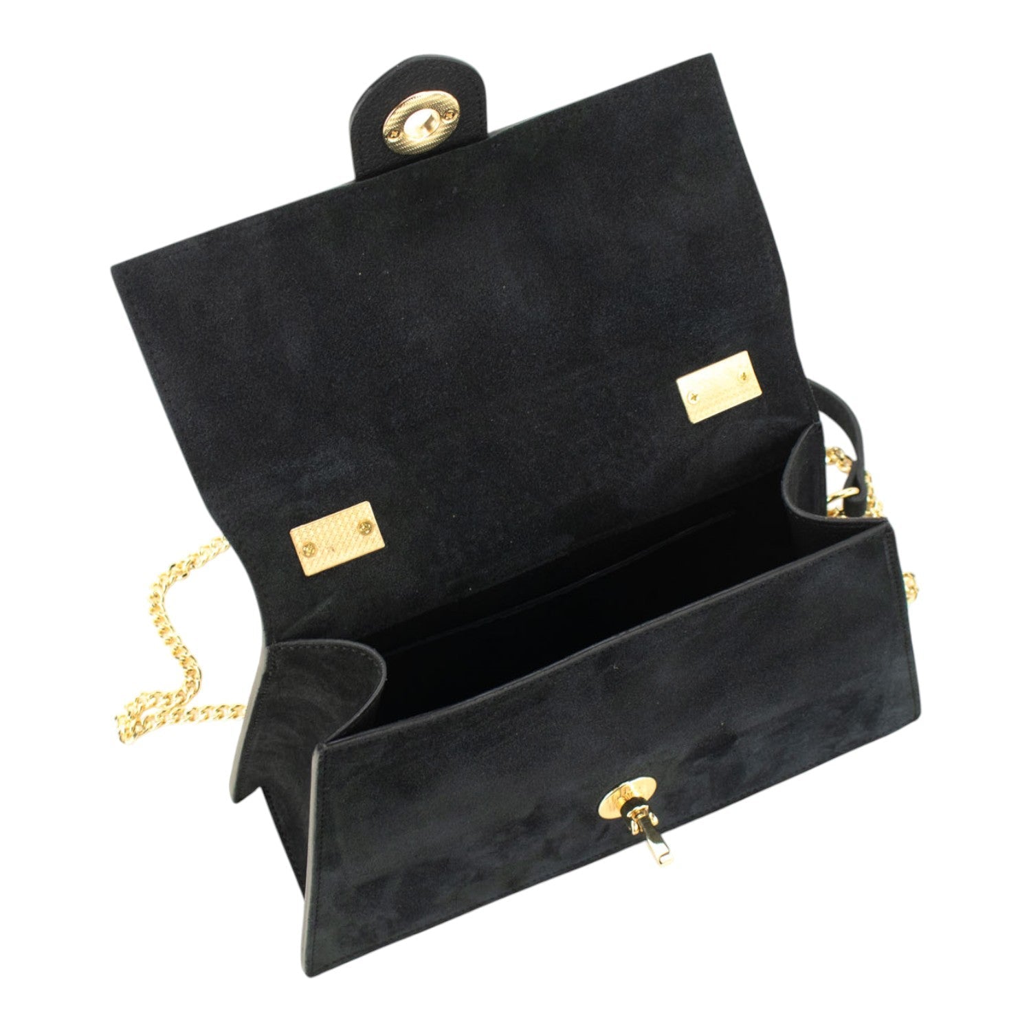 Bolso en piel Pregato Camelia Ante Negro - KimondoShop