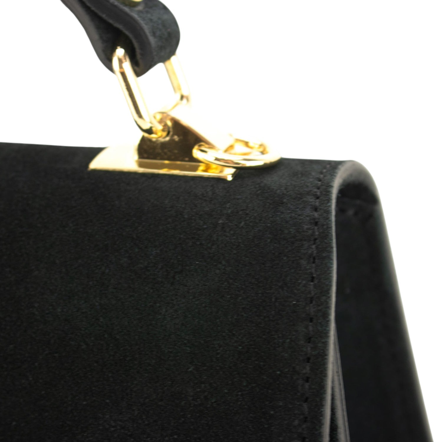Bolso en piel Pregato Camelia Ante Negro - KimondoShop