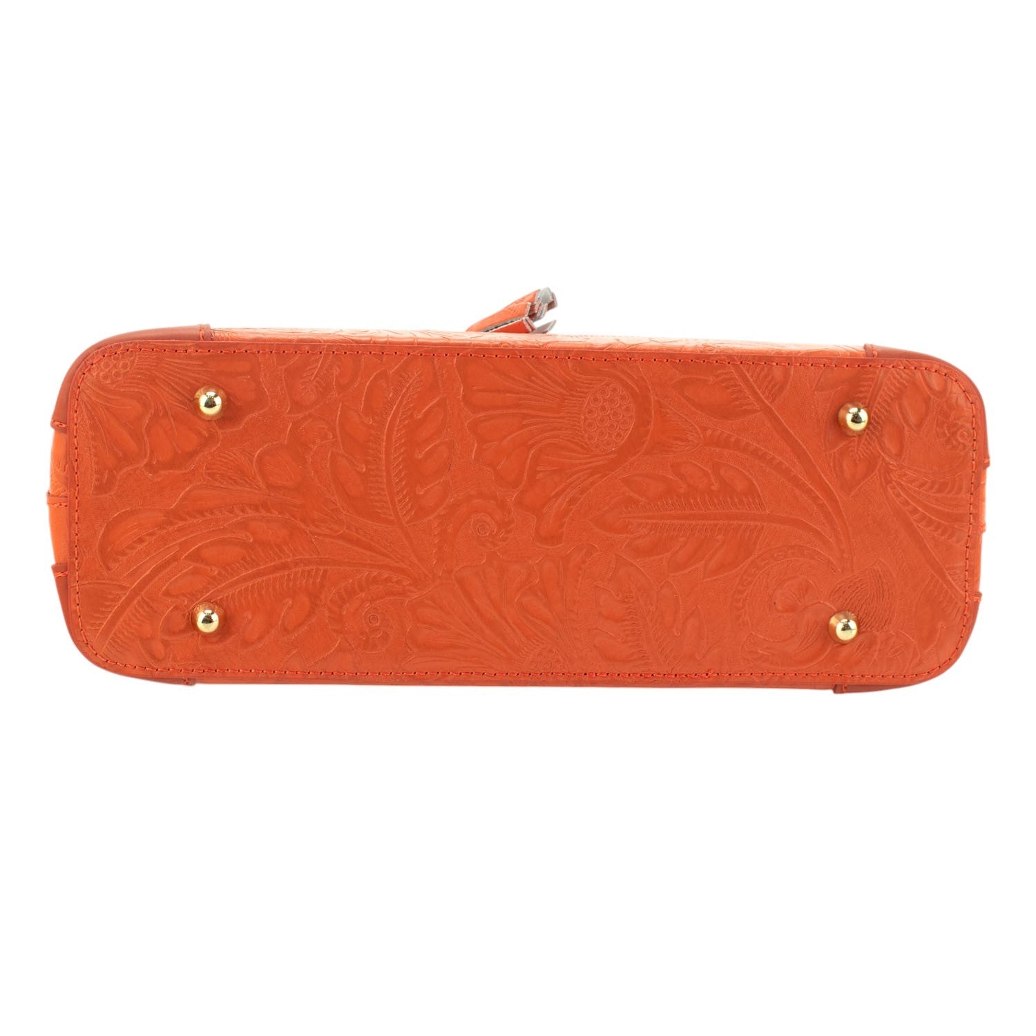 Bolso en piel Pregato Eleganza Grabado Naranja - KimondoShop