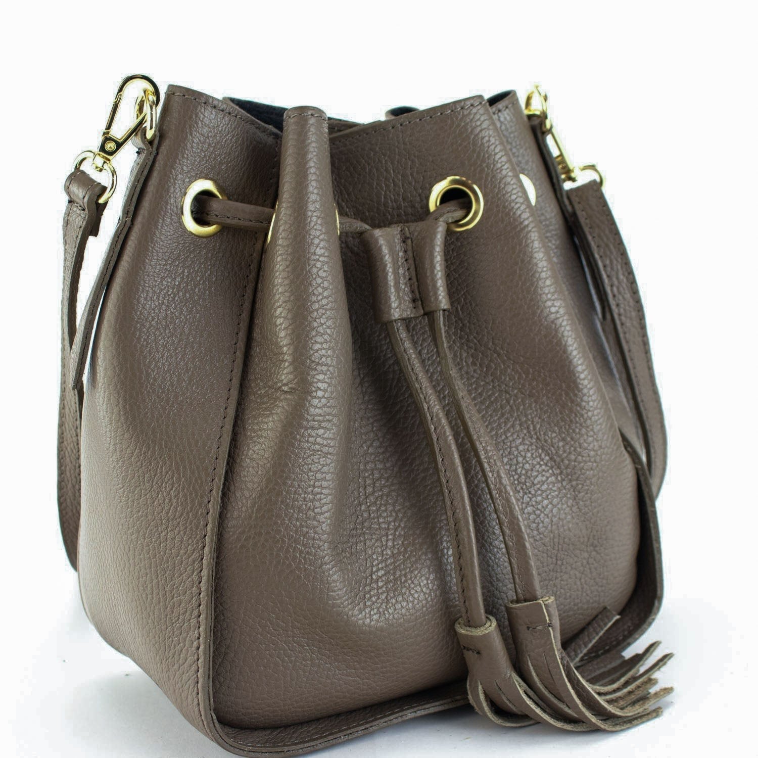 Bolso en Piel Pregato Laguna Taupe oscuro - KimondoShop