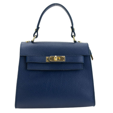 Bolso en Piel Pregato Latenza Azul marino medio - KimondoShop