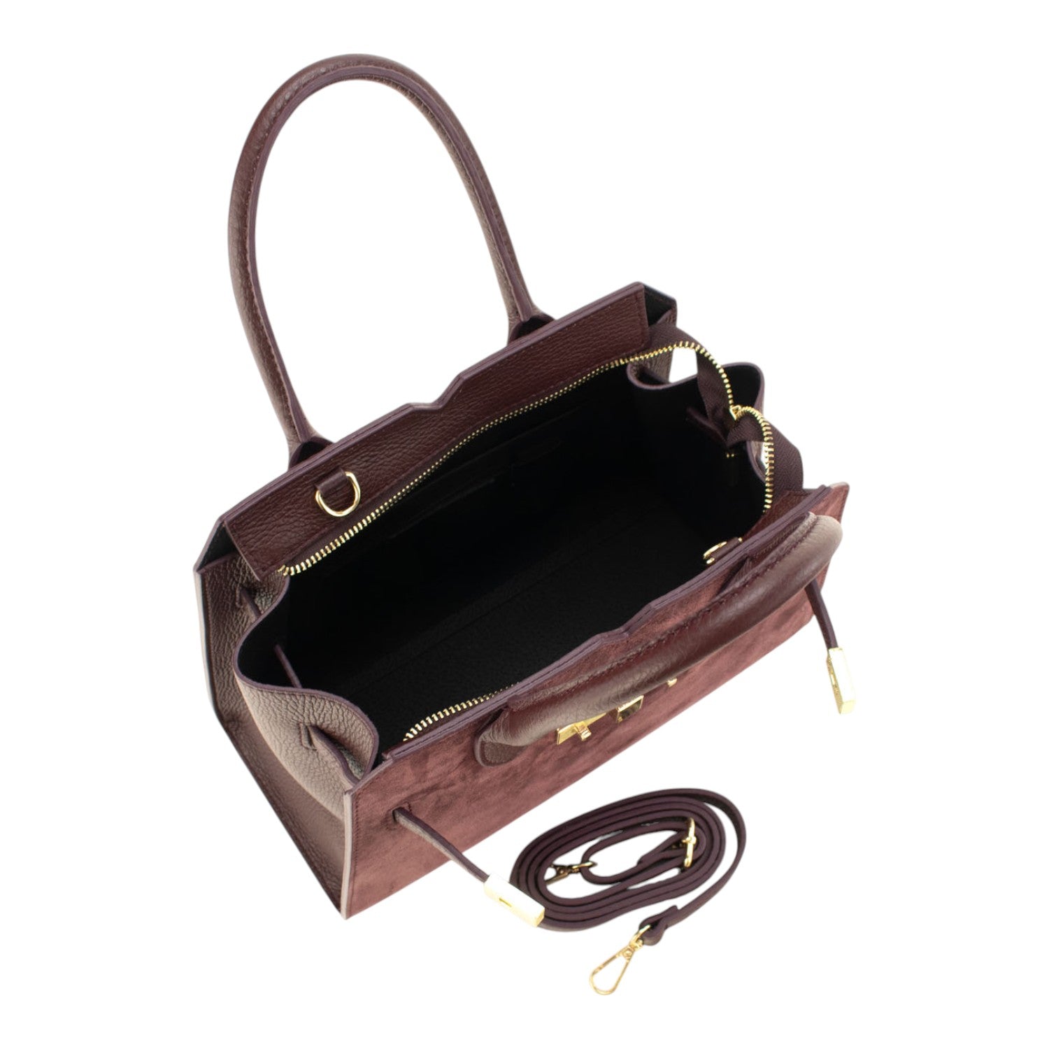 Bolso en Piel Pregato Lizea Burdeos - KimondoShop