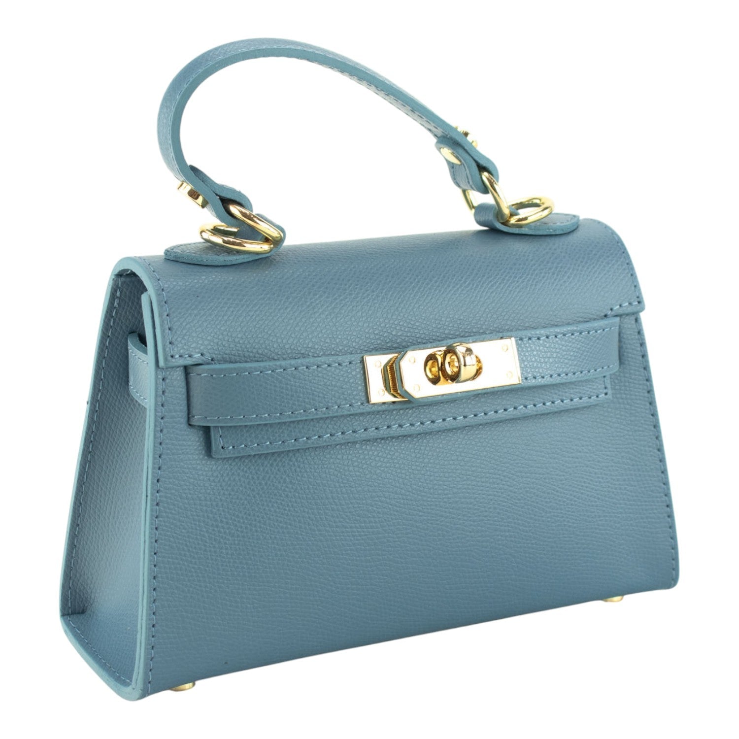 Bolso en Piel Pregato mini Latenza Azul Jeans - KimondoShop