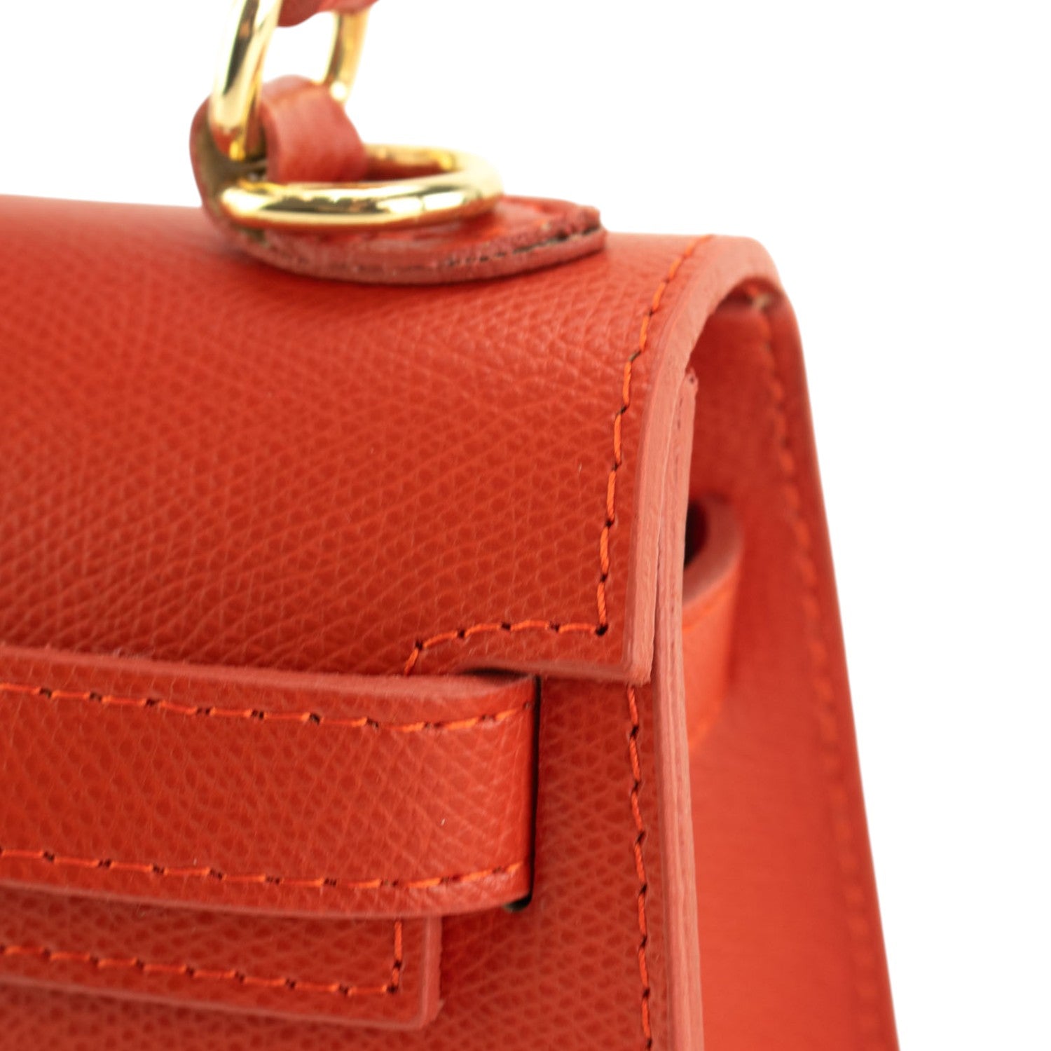 Bolso en Piel Pregato mini Latenza Naranja oscuro - KimondoShop