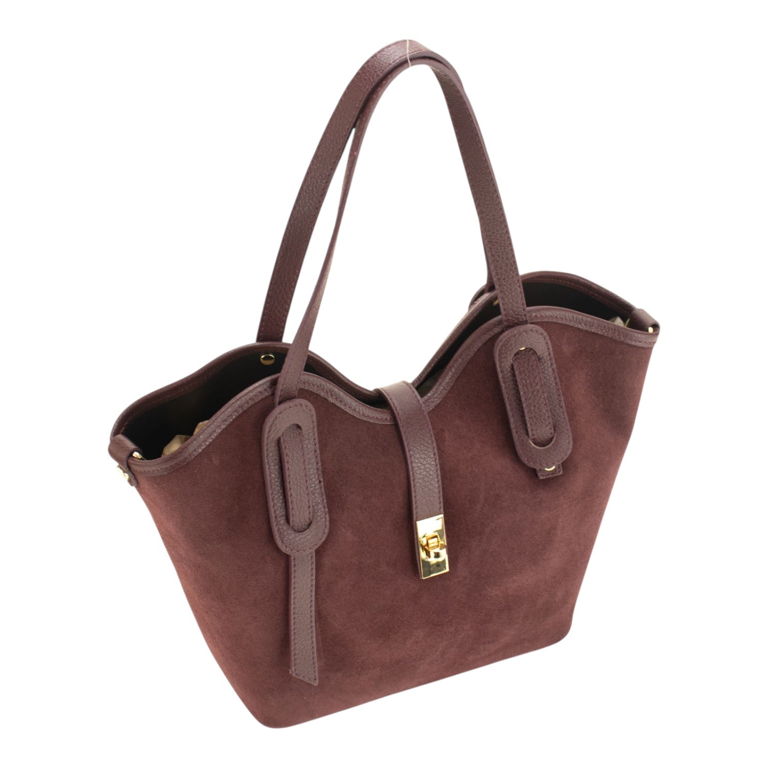 Bolso en Piel Pregato Siena Ante Burdeos - KimondoShop