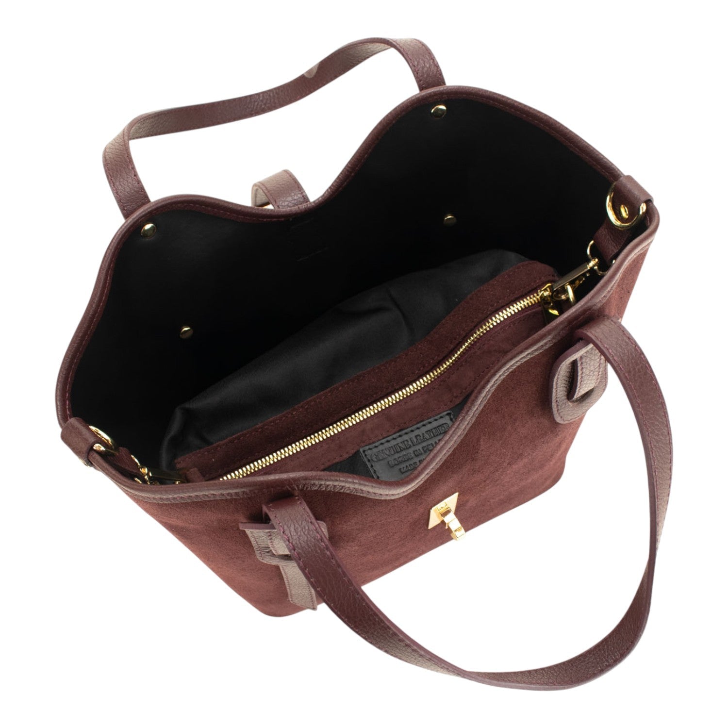 Bolso en Piel Pregato Siena Ante Burdeos - KimondoShop