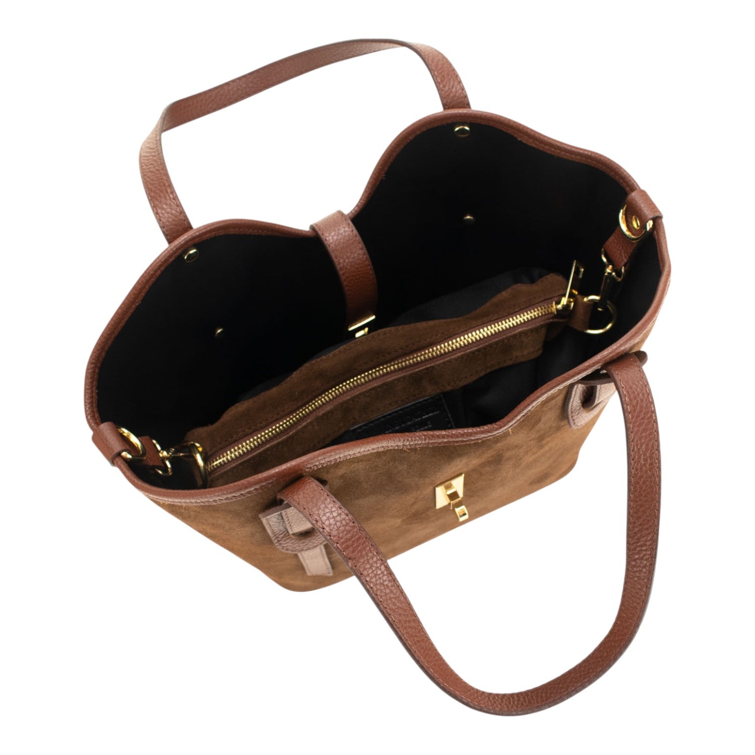 Bolso en Piel Pregato Siena Ante Camel - KimondoShop