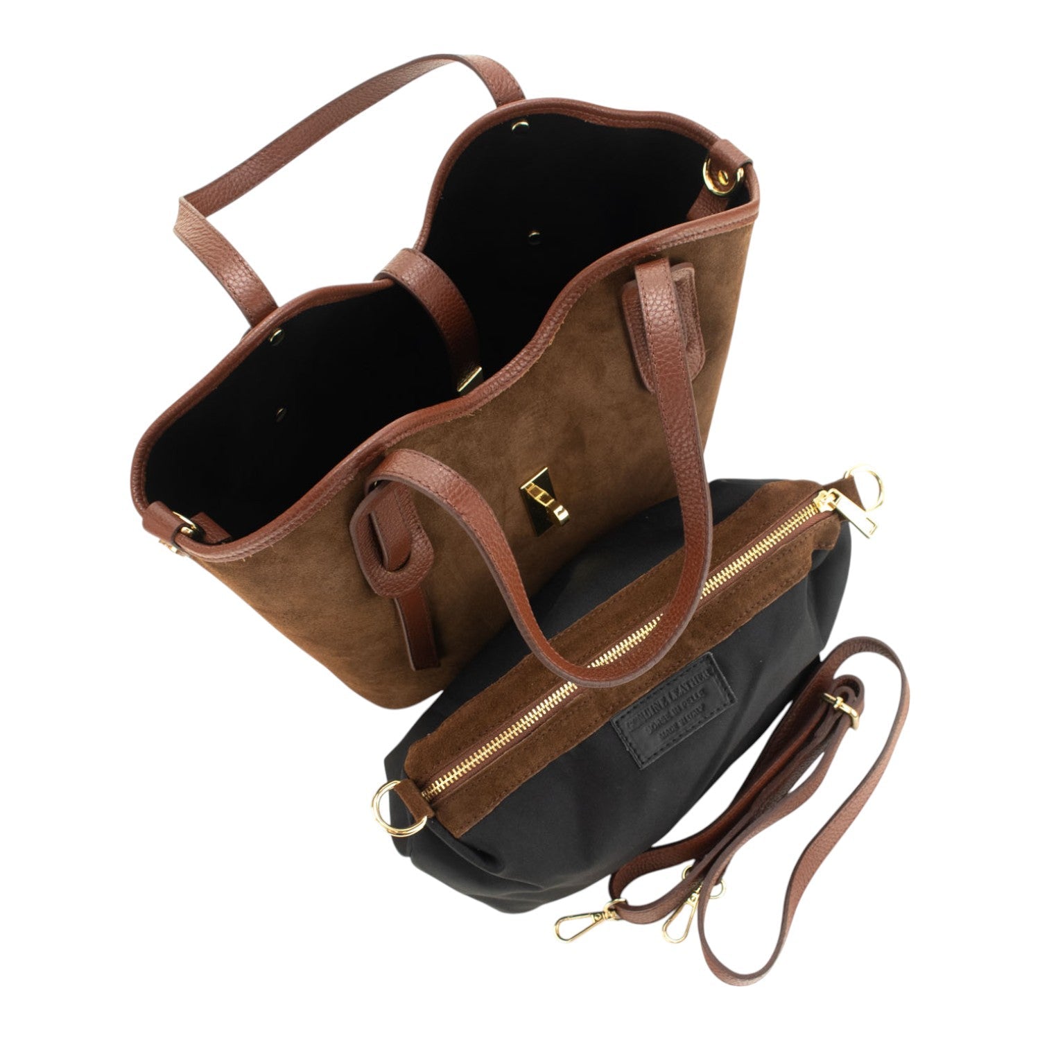 Bolso en Piel Pregato Siena Ante Camel - KimondoShop