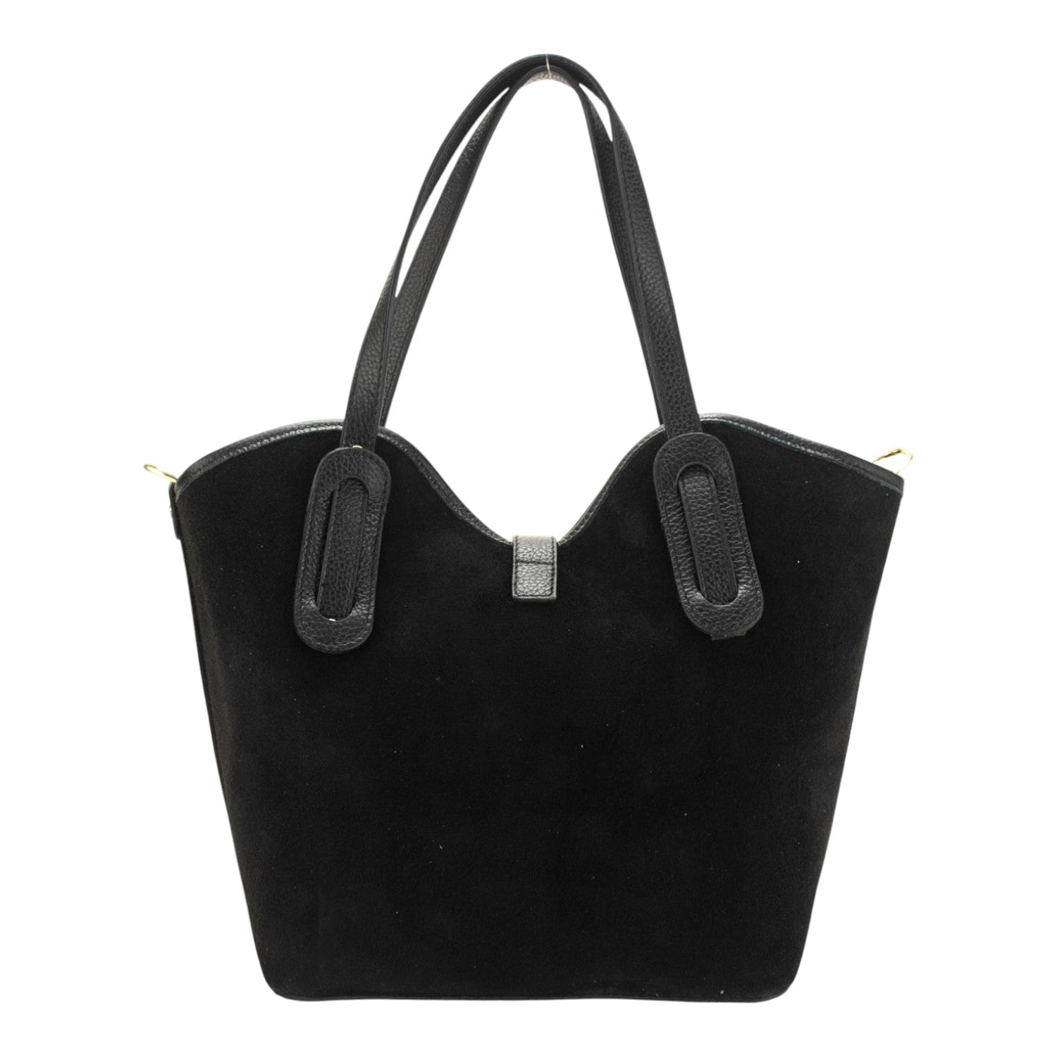 Bolso en Piel Pregato Siena Ante Negro - KimondoShop