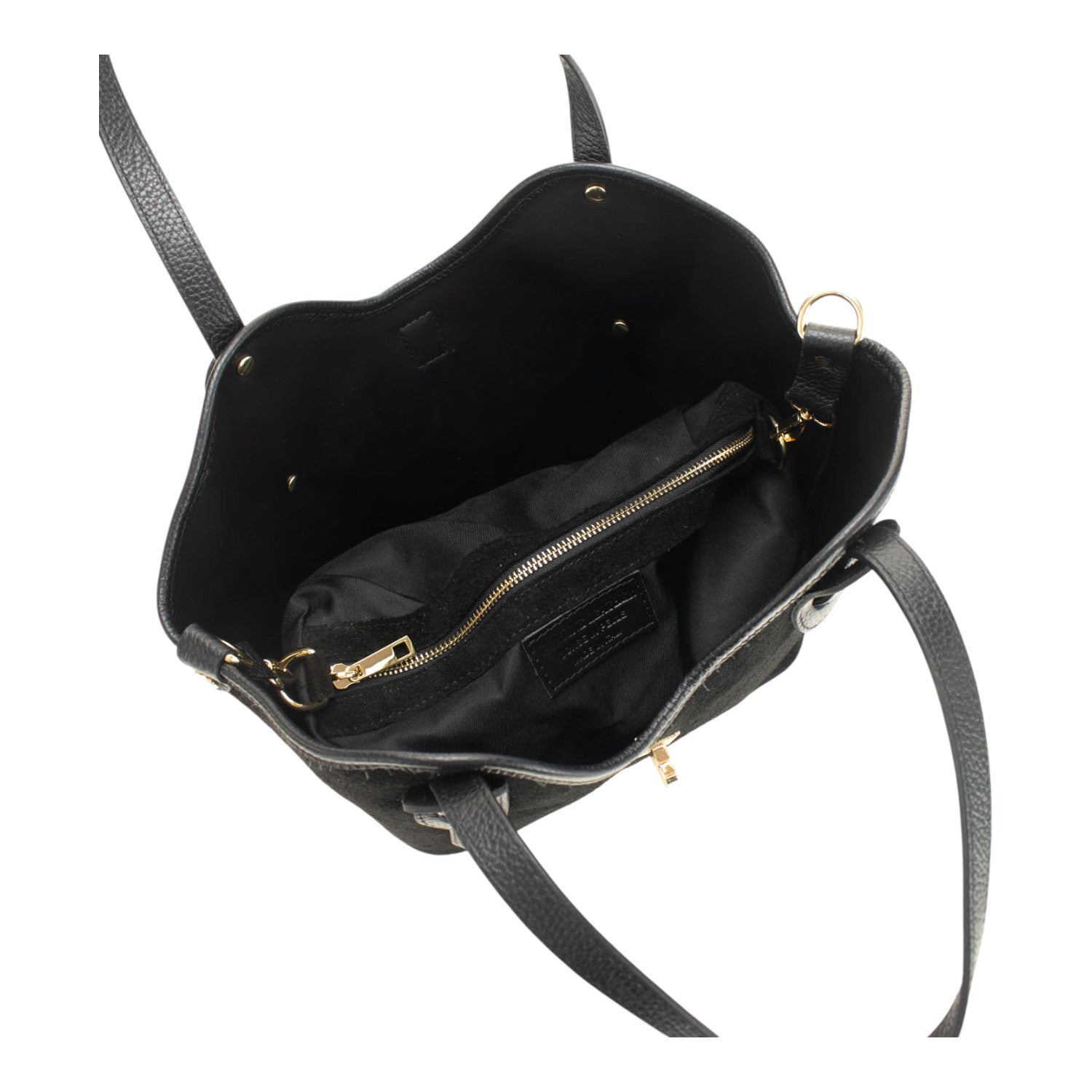 Bolso en Piel Pregato Siena Ante Negro - KimondoShop