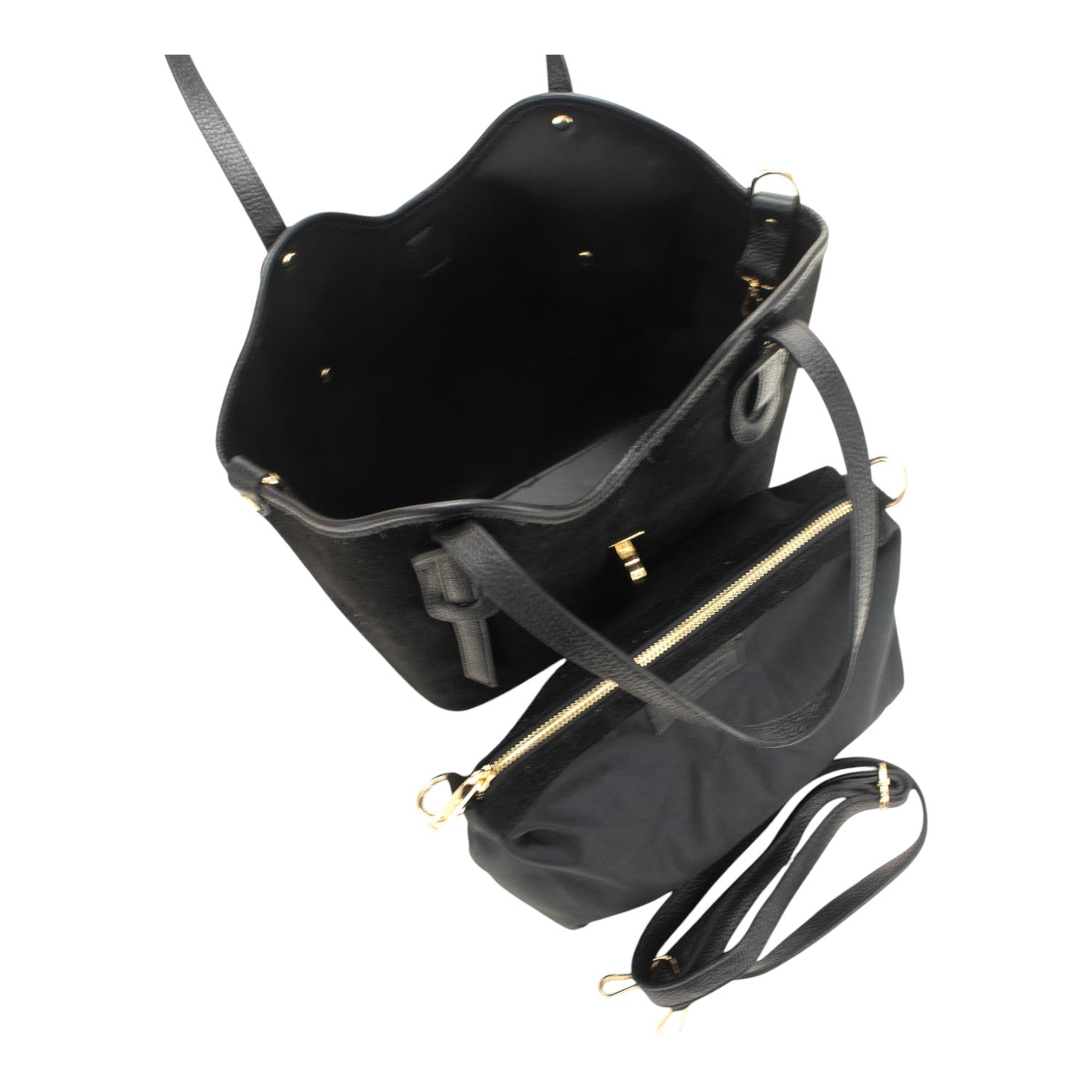 Bolso en Piel Pregato Siena Ante Negro - KimondoShop