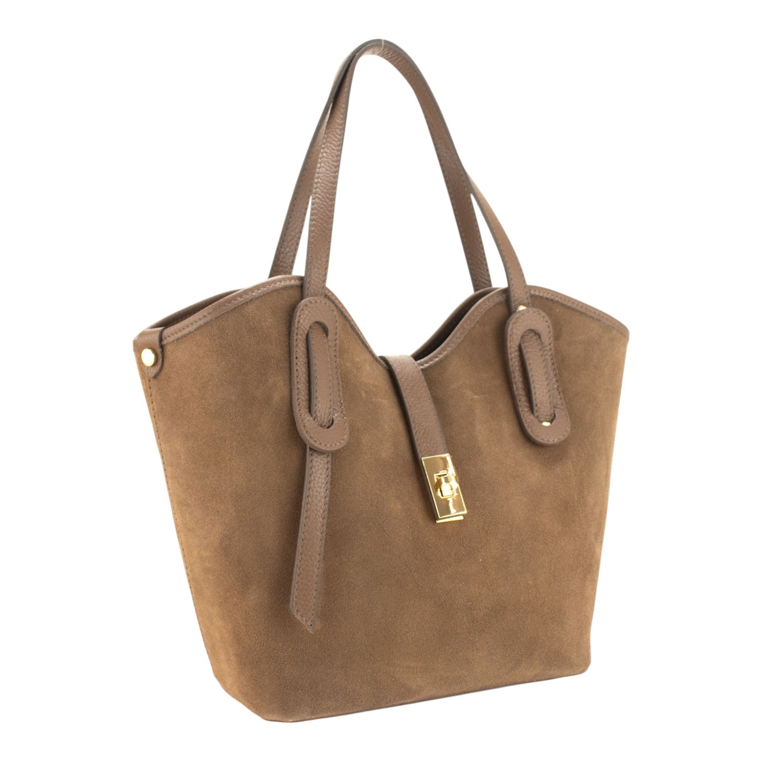 Bolso en Piel Pregato Siena Ante Taupe - KimondoShop