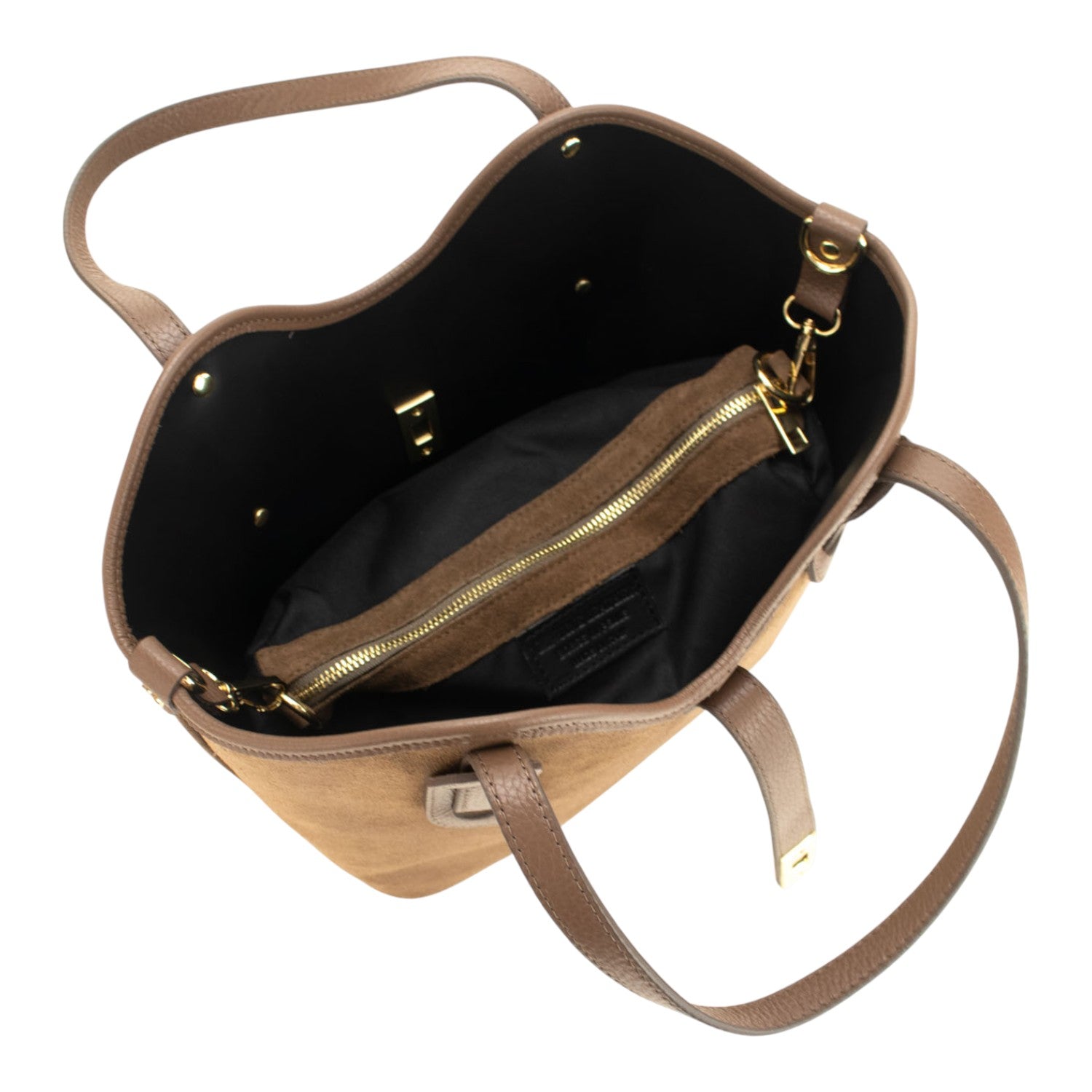 Bolso en Piel Pregato Siena Ante Taupe - KimondoShop