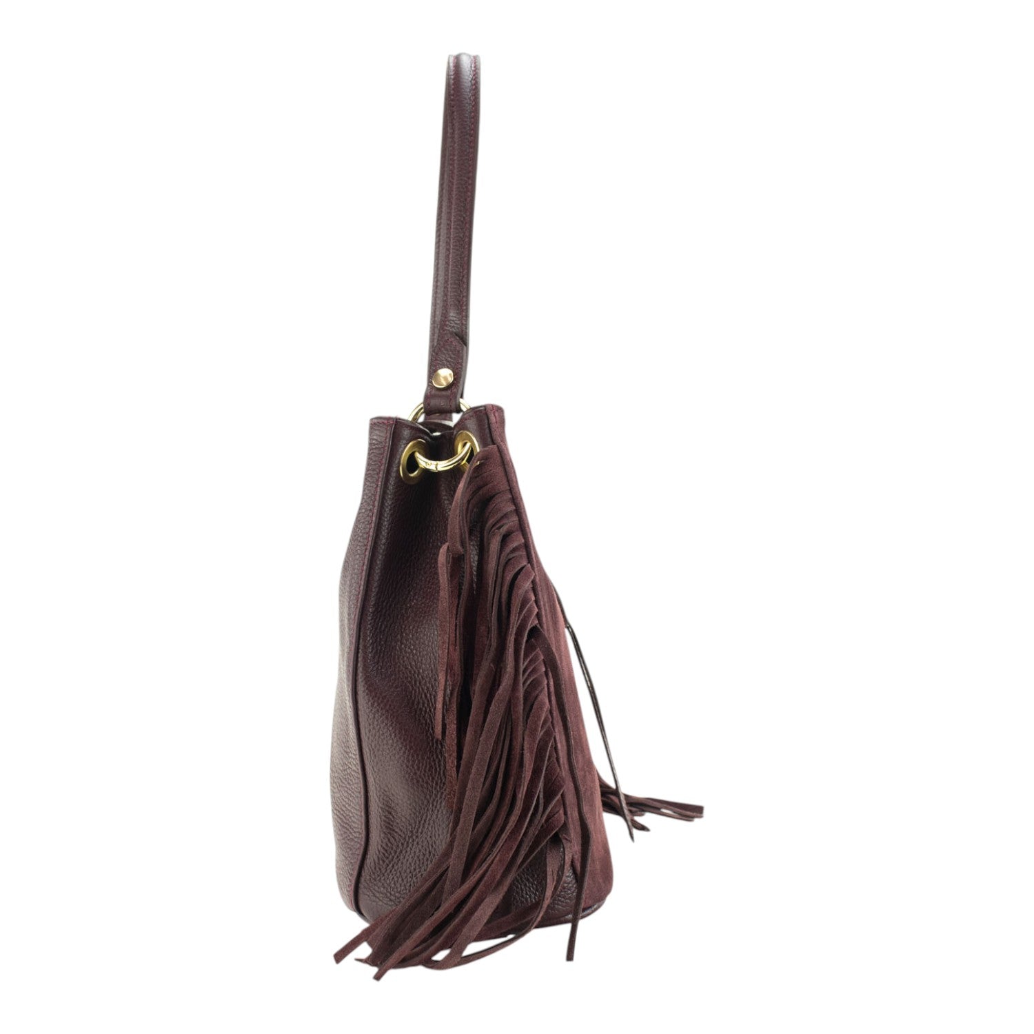Bolso en piel Pregato Solenne Ante Burdeos - KimondoShop