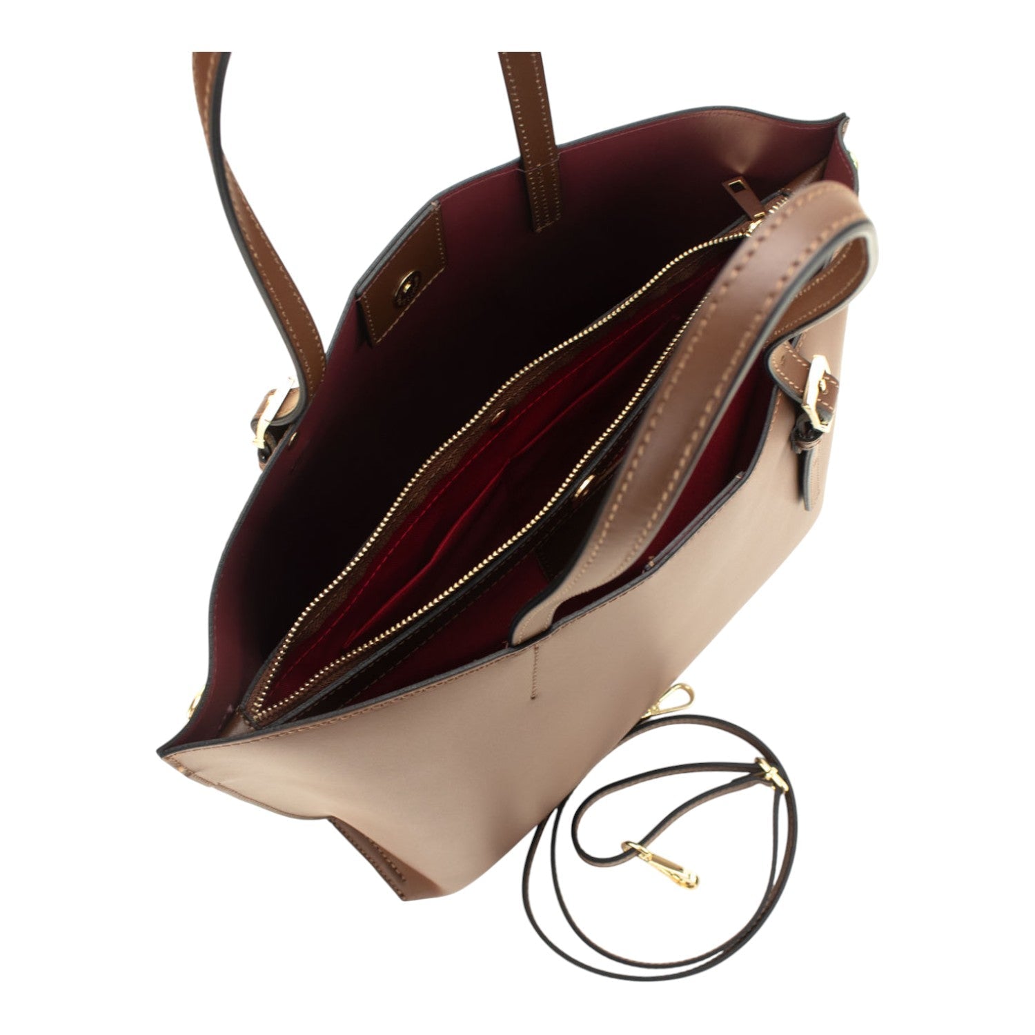 Bolso en Piel Pregato Toscana Camel - KimondoShop