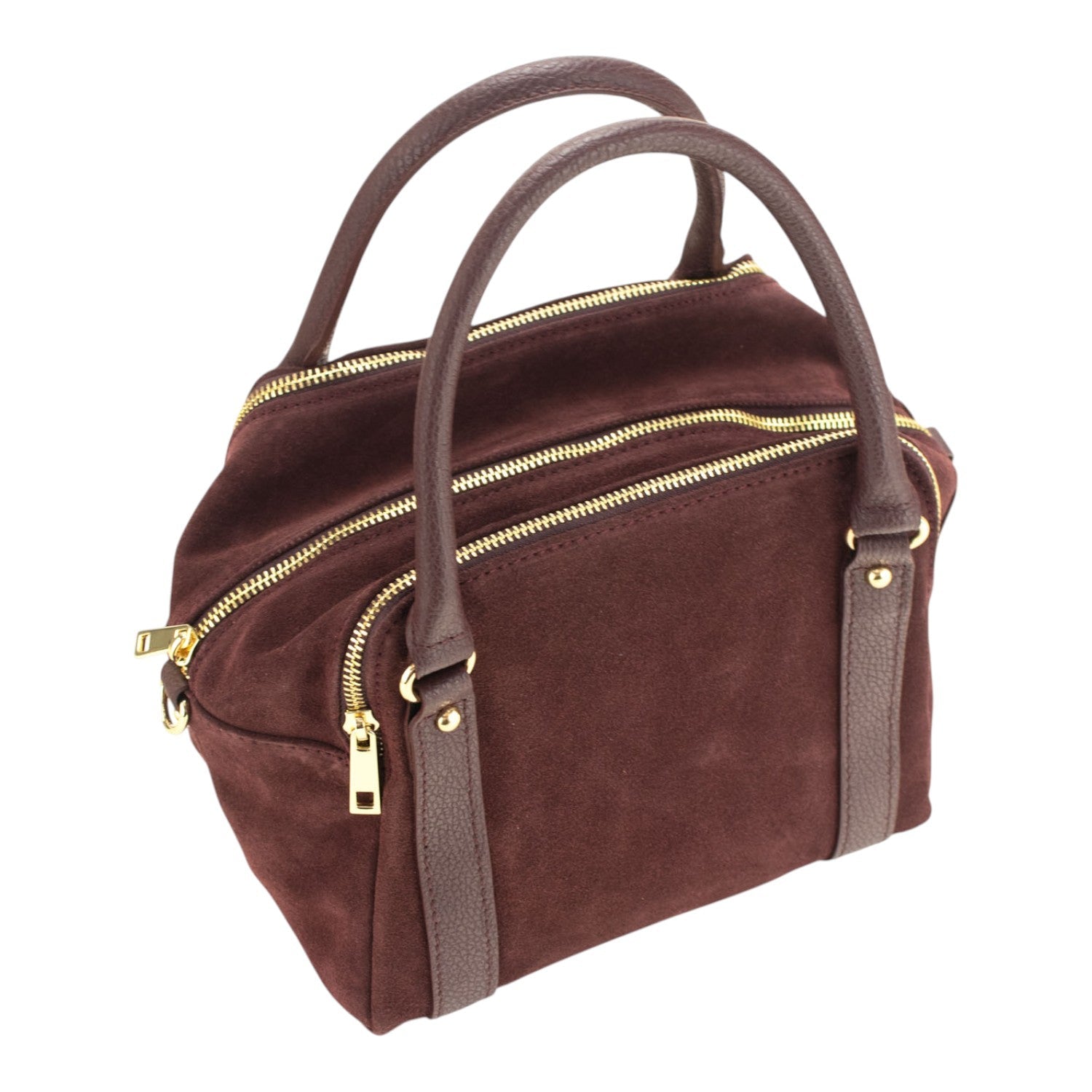 Bolso en Piel Pregato Verona Ante Burdeos - KimondoShop