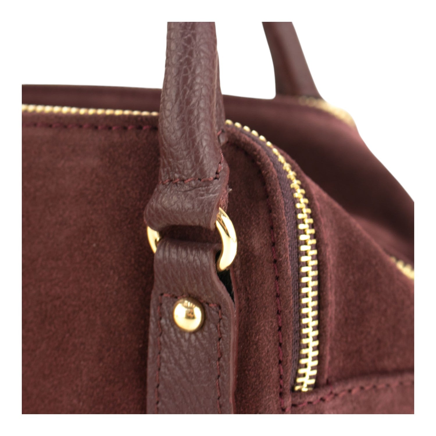 Bolso en Piel Pregato Verona Ante Burdeos - KimondoShop