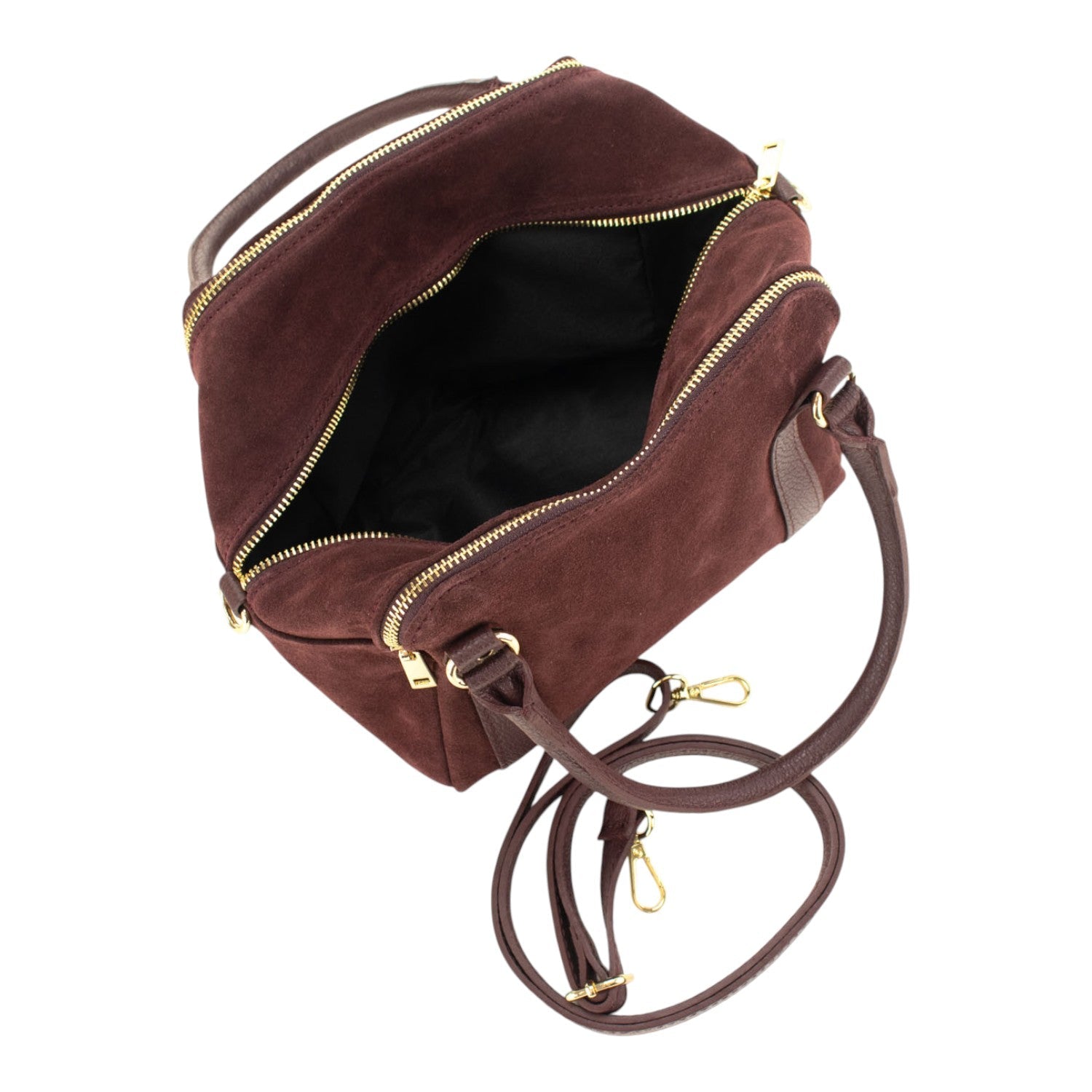 Bolso en Piel Pregato Verona Ante Burdeos - KimondoShop