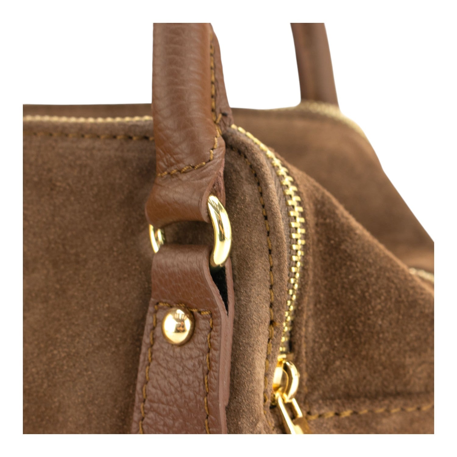 Bolso en Piel Pregato Verona Ante Camel - KimondoShop