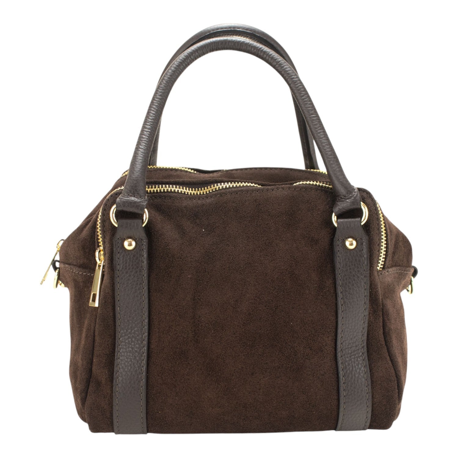 Bolso en Piel Pregato Verona Ante Chocolate - KimondoShop