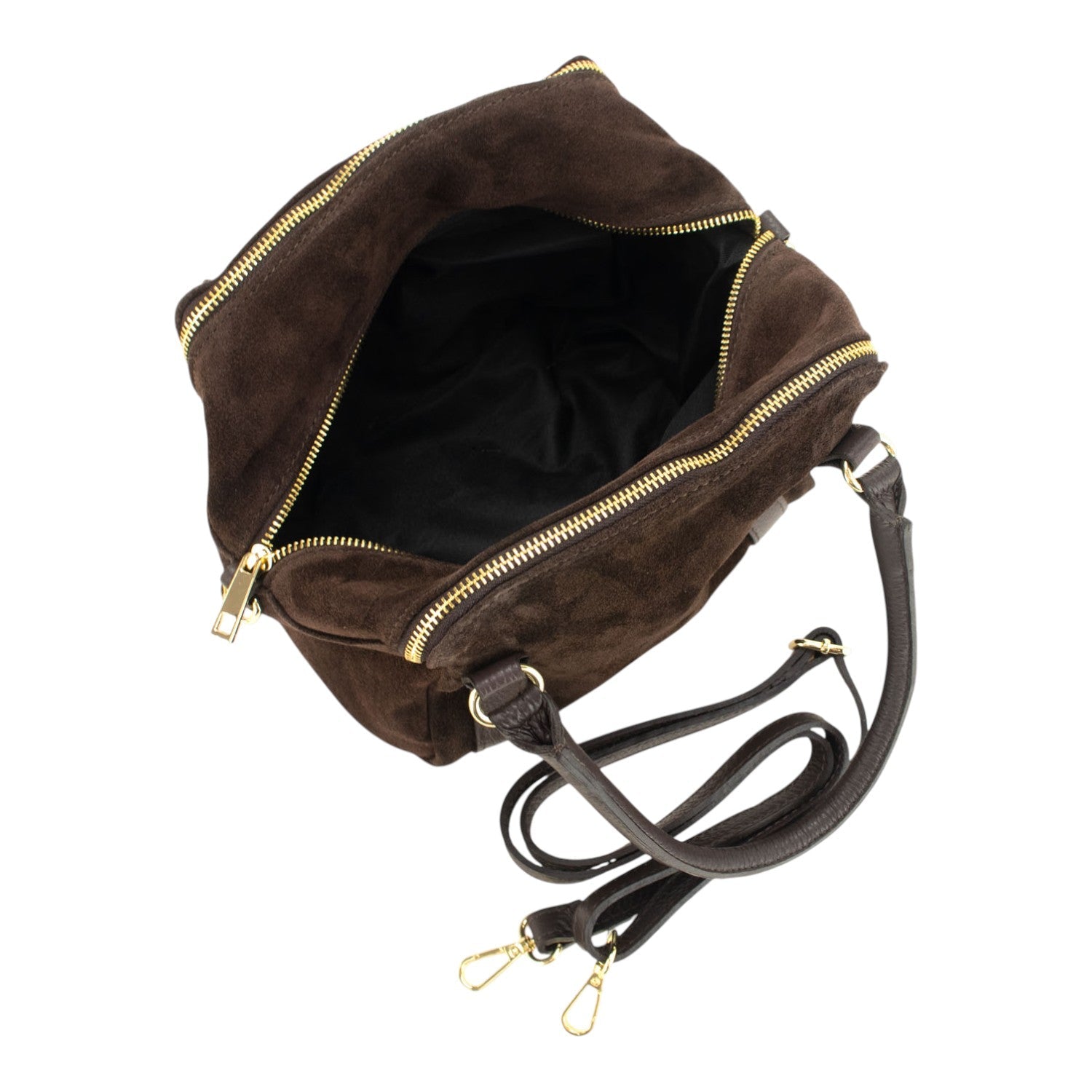 Bolso en Piel Pregato Verona Ante Chocolate - KimondoShop