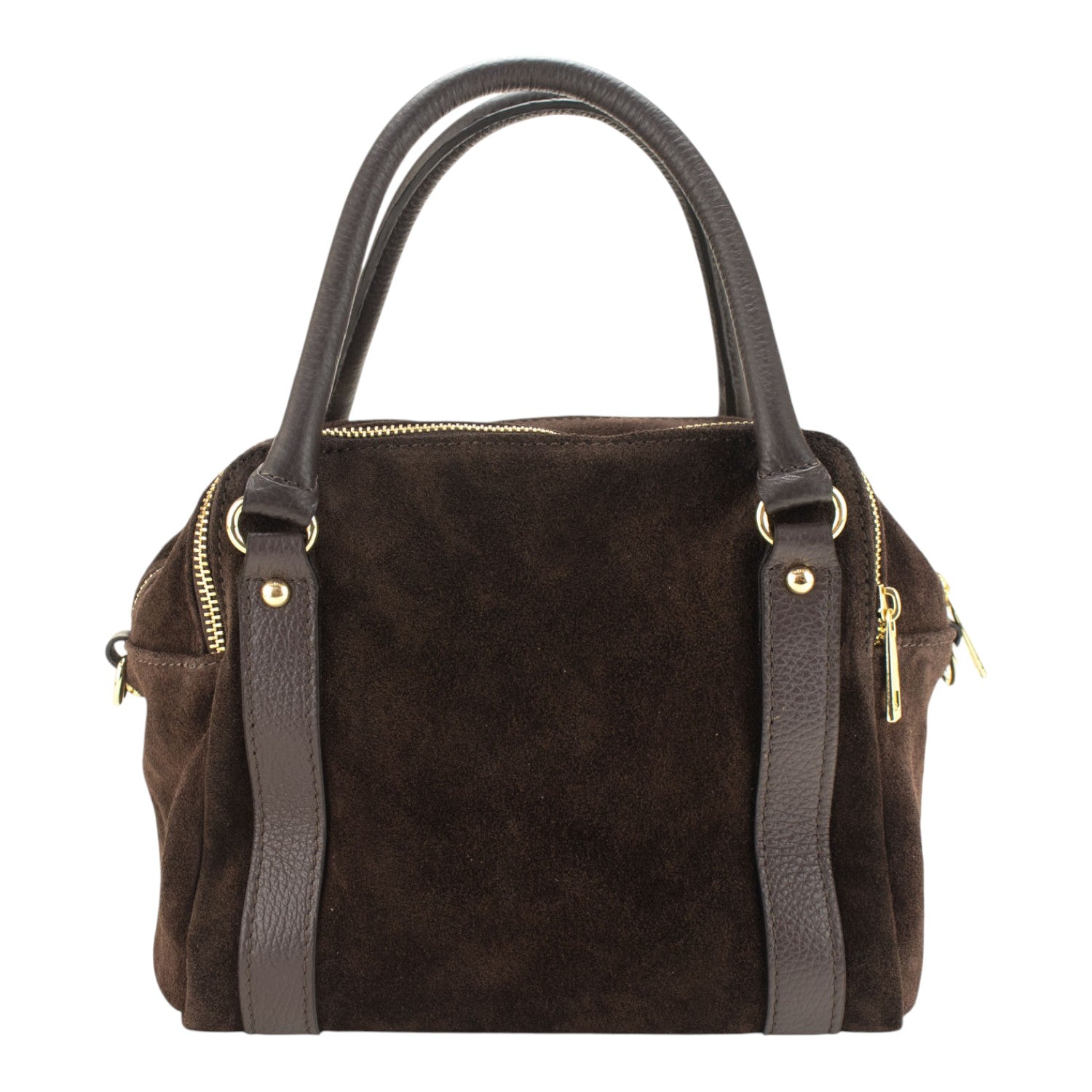 Bolso en Piel Pregato Verona Ante Chocolate - KimondoShop