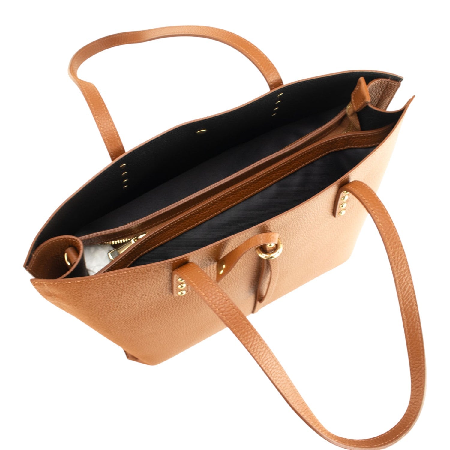 Bolso Shopper en Piel Pregato Loggia Camel - KimondoShop
