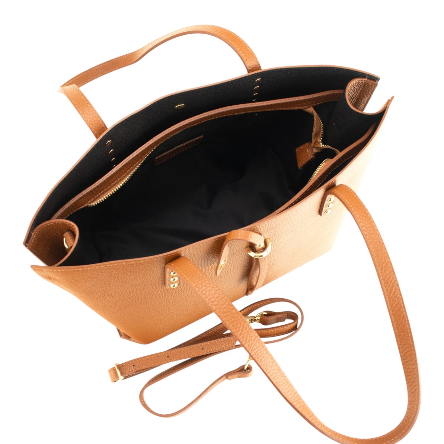 Bolso Shopper en Piel Pregato Loggia Camel - KimondoShop
