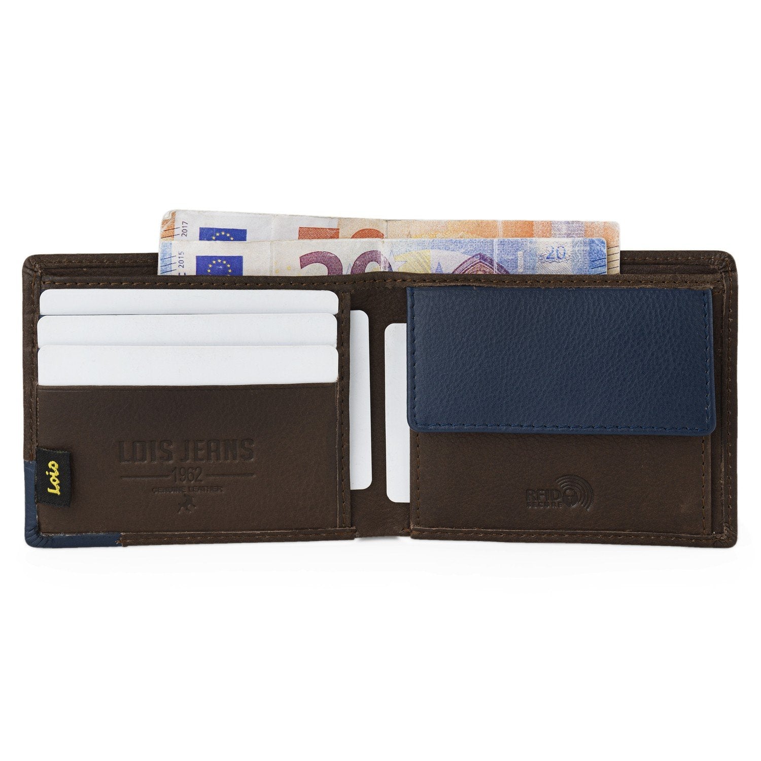 Cartera de piel hombre apaisada Lois Kingston - KimondoShop