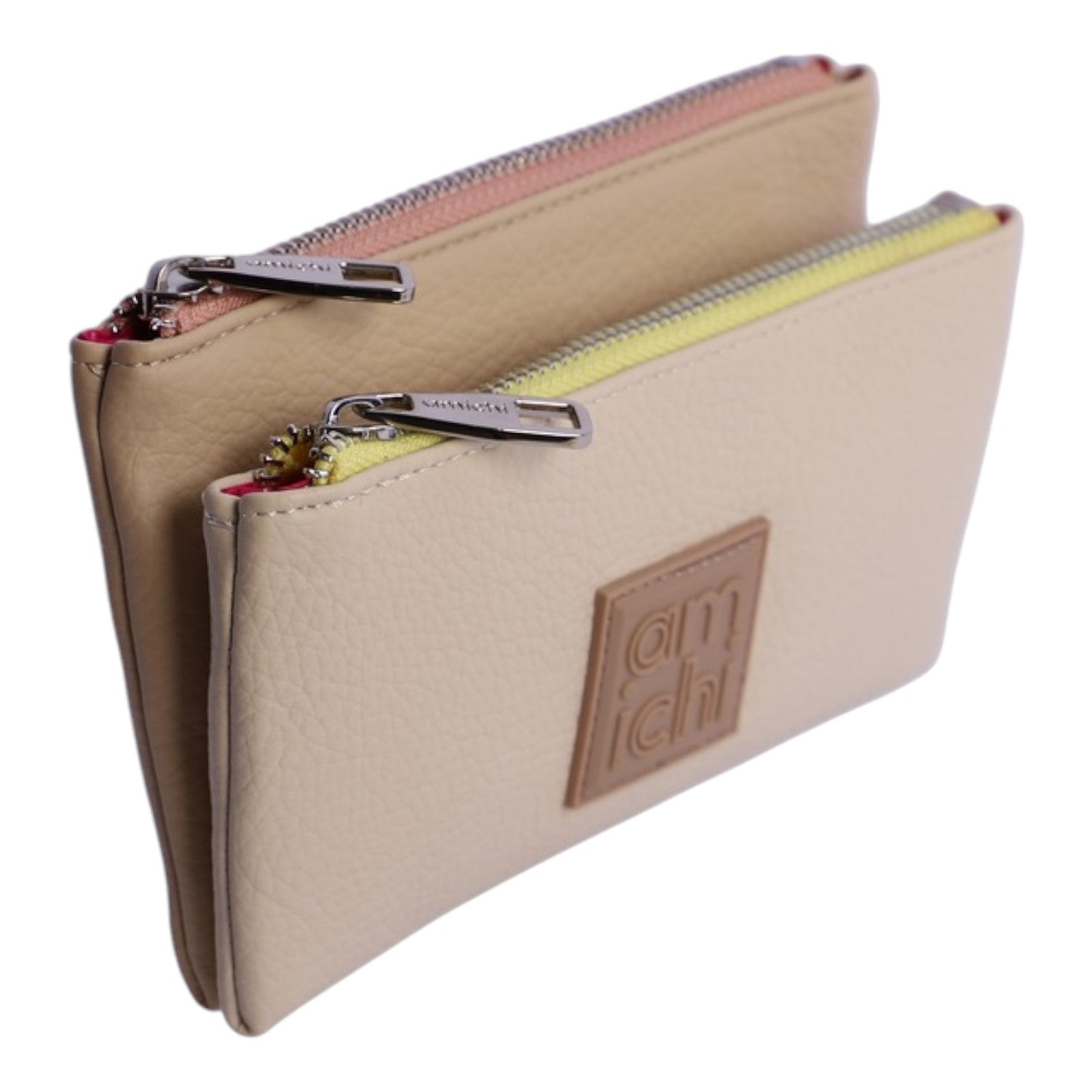 Monedero doble Amichi Facet Beige - KimondoShop