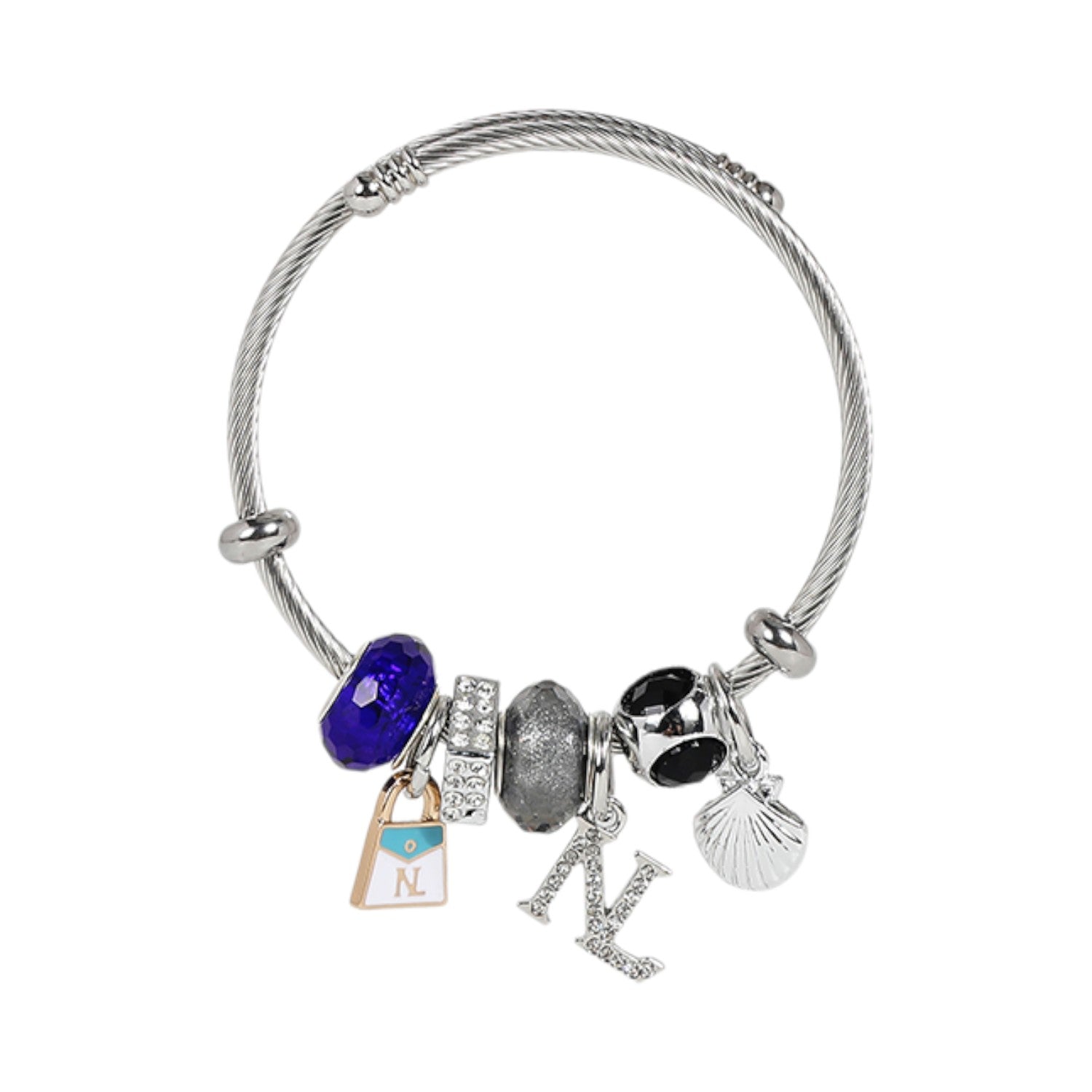 Pulsera con charms Nicole Lee Concha Plateada - KimondoShop